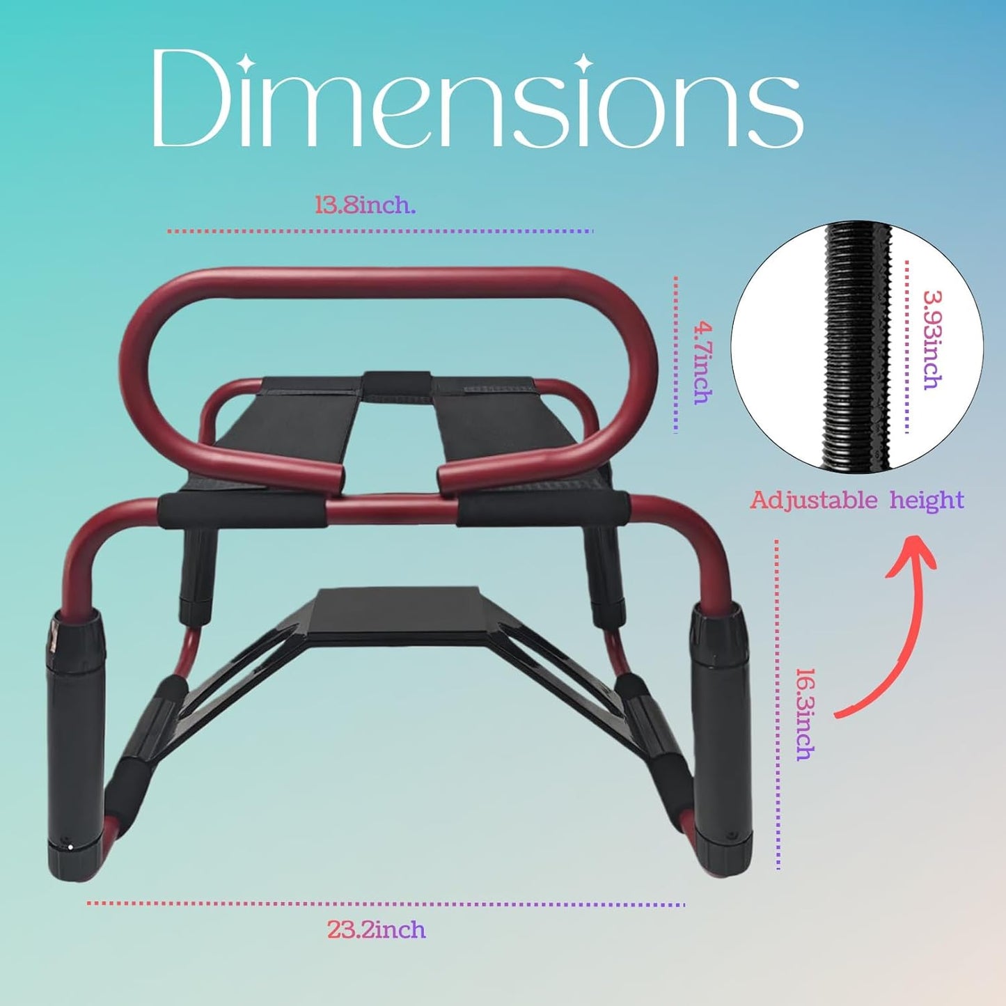 Adjustable Sex Chair for Couples – Sturdy Love Position Furniture for Bedroom, Intimate Games & SM Play Bench, Heavy - Duty Sex Position Enhancer with Soft Seat, Handrail Support & Easy Assembly - SinfulX - 