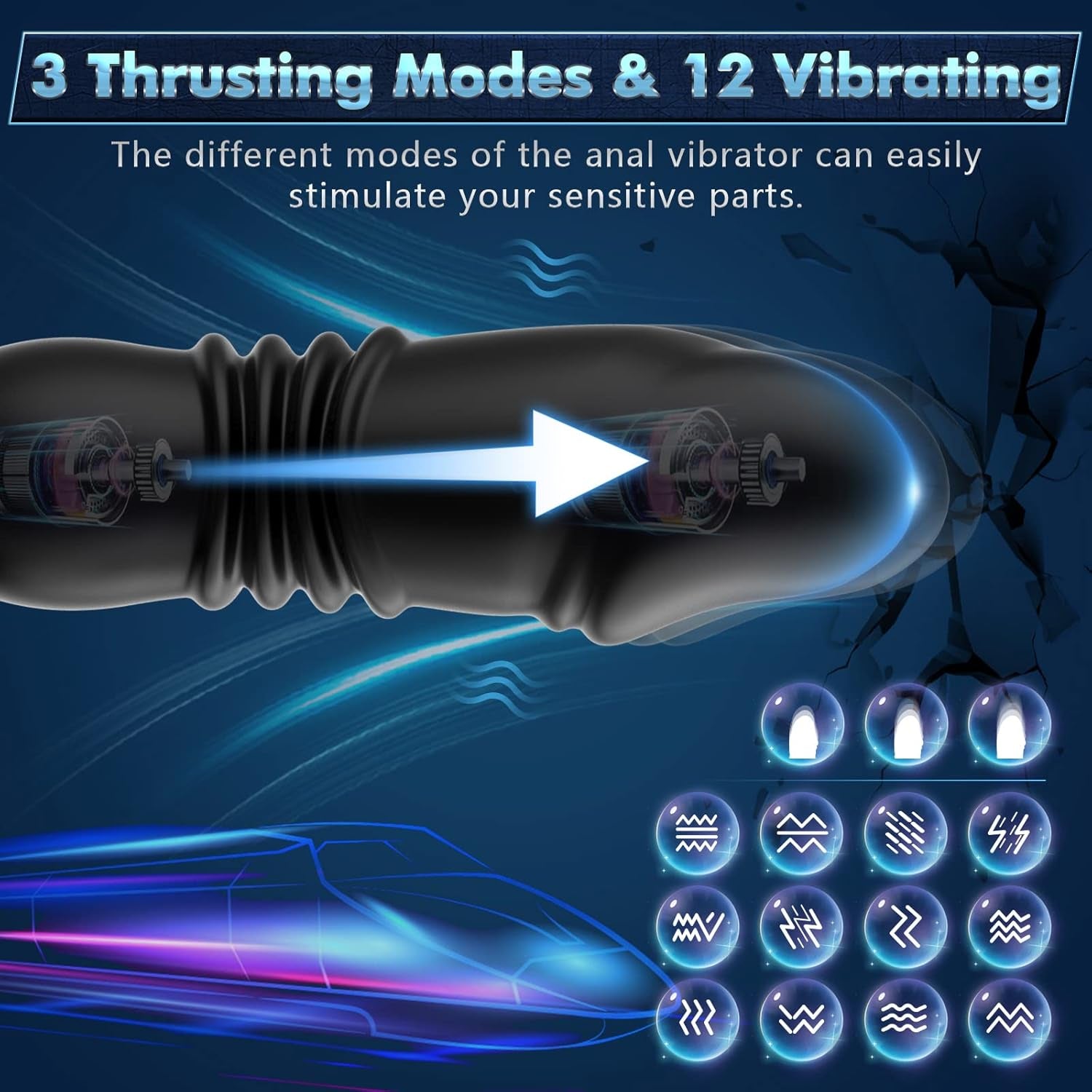 EnduroThrust App Control Thrusting Prostate Massager Cock Ring - SinfulX - Personal Care > Sexual Wellness > Prostate Massager Cock Ring