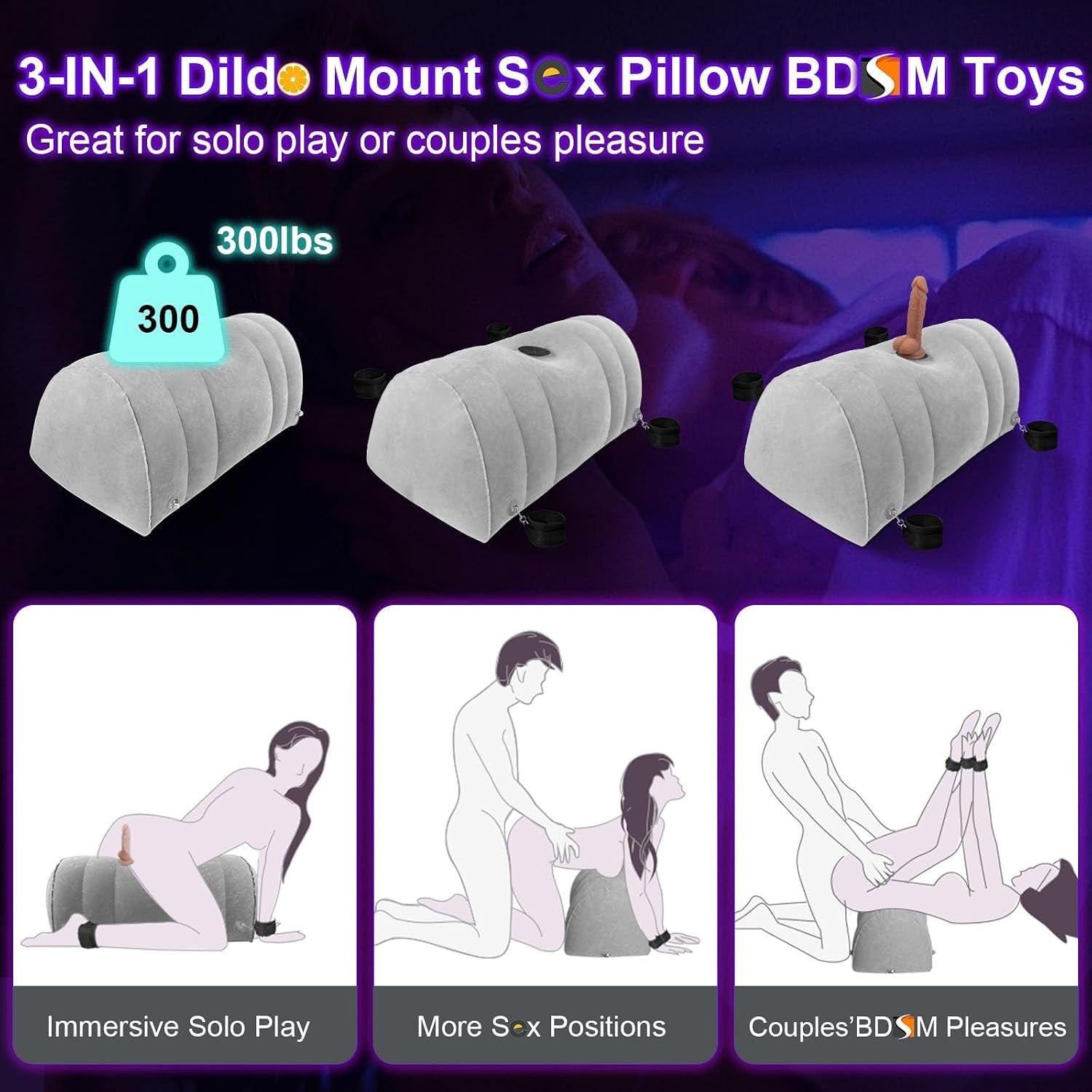 SinSaddle Inflatable Dildo Mount BDSM  Sex Pillow