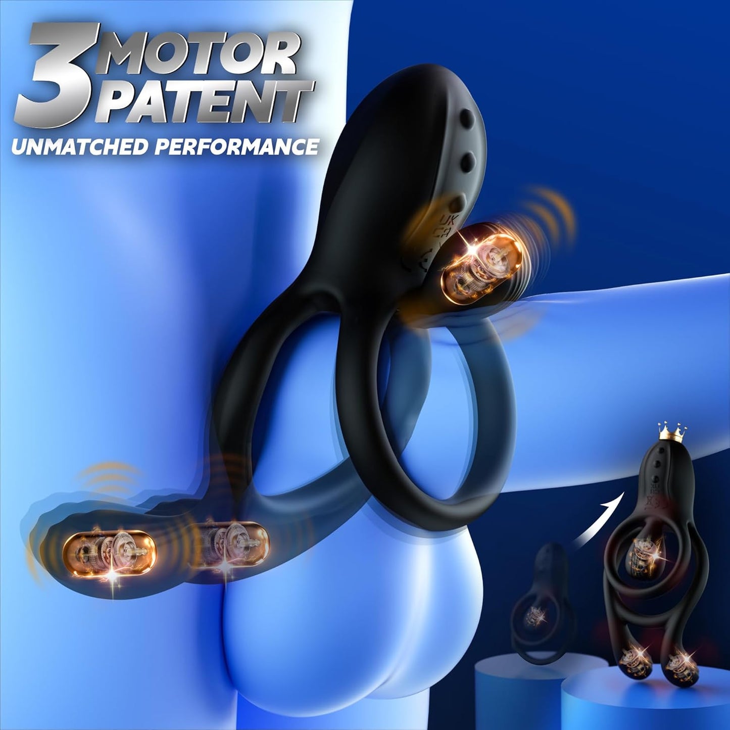 TriPulseX 3 Motor Cock Ring Clit Perineum Stimulator Remote - SinfulX - Personal Care > Sexual Wellness > Couples Cock Ring