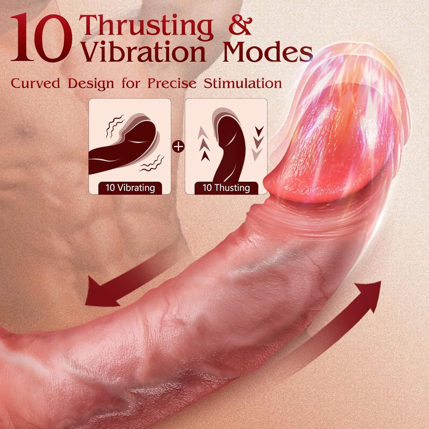 Thrusting Dildo G Spot Dildo Vibrator - 4IN1 AI Sync Realistic Sex Toy with 10 Tongue Licking & 10 Thrusting Vibrating Mode for Clit Anal, APP Remote Control Soft Penis Adult Toys for Women Couple - SinfulX - 