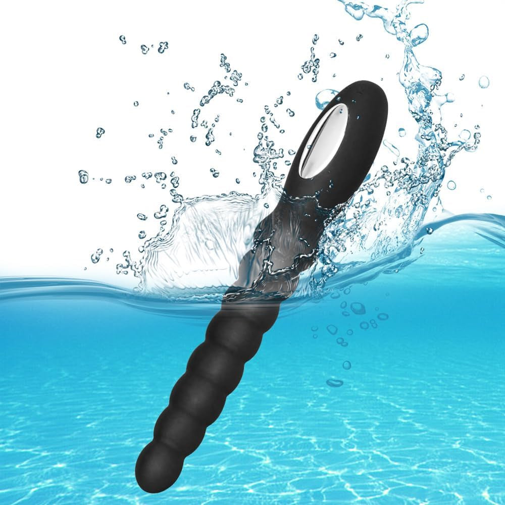 Vibrating Anal Beads Butt Plug Adult Sex Toys for Men Women Couples, Rechargeable Anal Plug Bullet Vibrator Waterproof G-Spot Stimulator Male Prostate Massager, Silicone Anal Dildo for Beginners