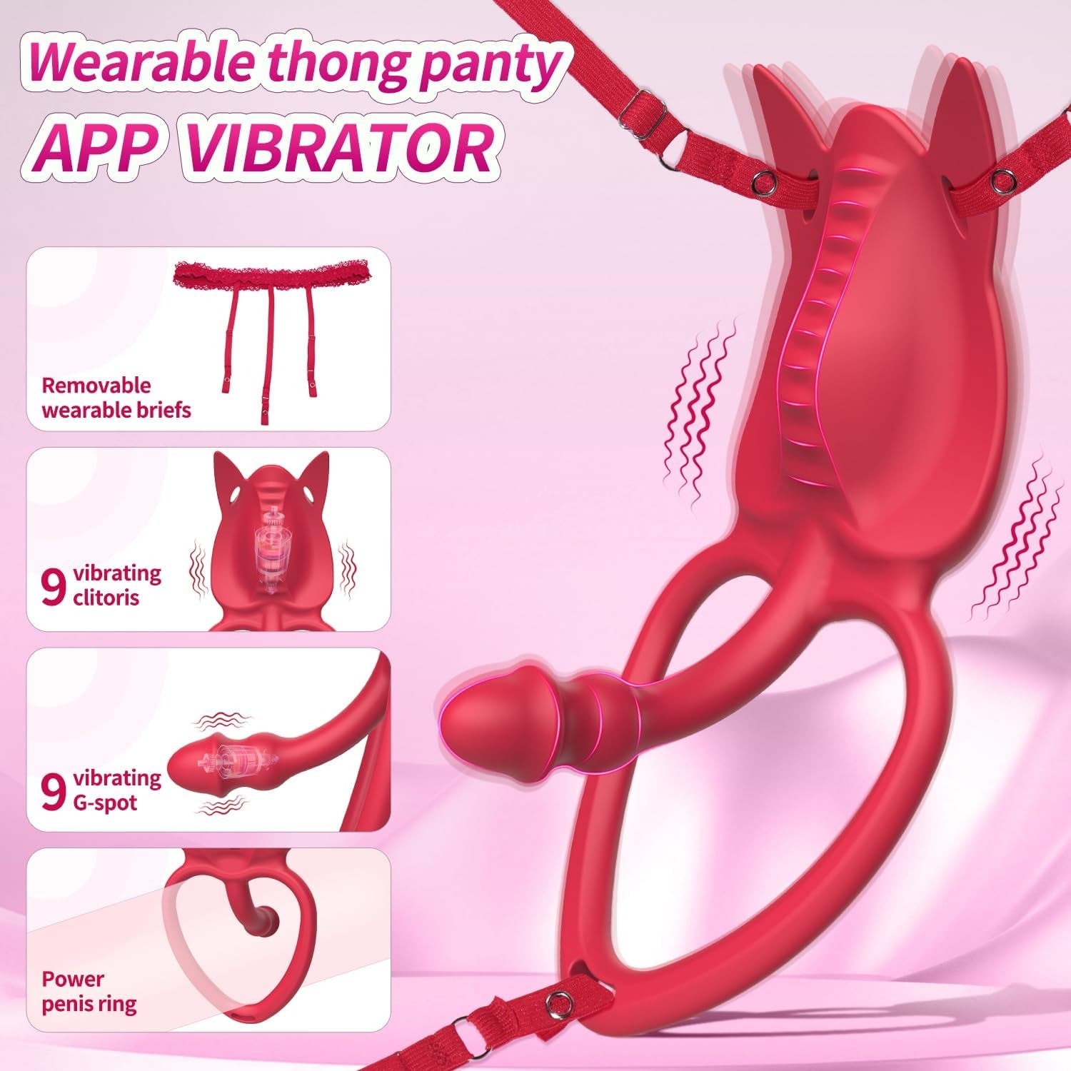 SyncFusion Wearable Cock Ring Clit Stimulator App 10 Modes - SinfulX - Personal Care > Sexual Wellness > Couples Cock Ring