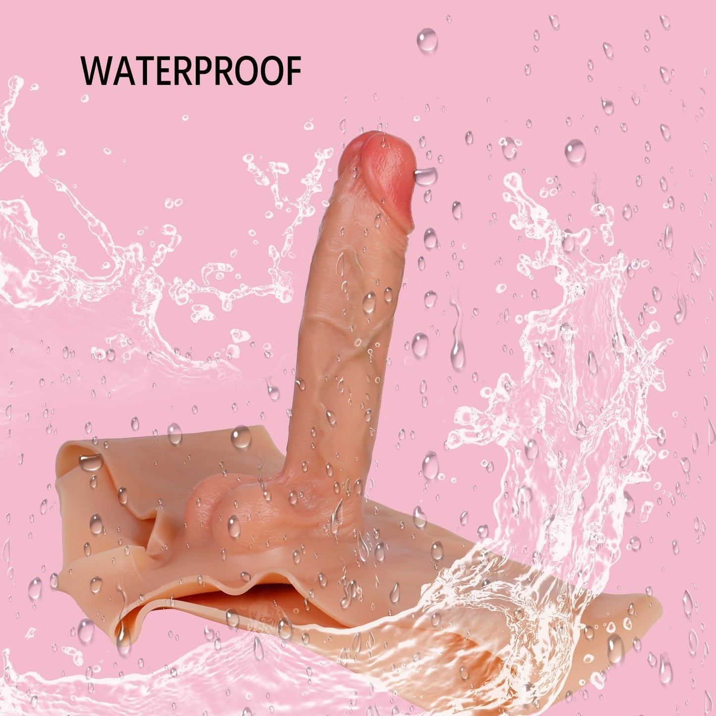 9 Inch Strapless Strap on Dildo High Elastic Solid Dildo Panties Dildo, Silicone Wearable Women G Spot Panty Dildo Adult Sex Toy for Women Couples, Skin Color - SinfulX - 