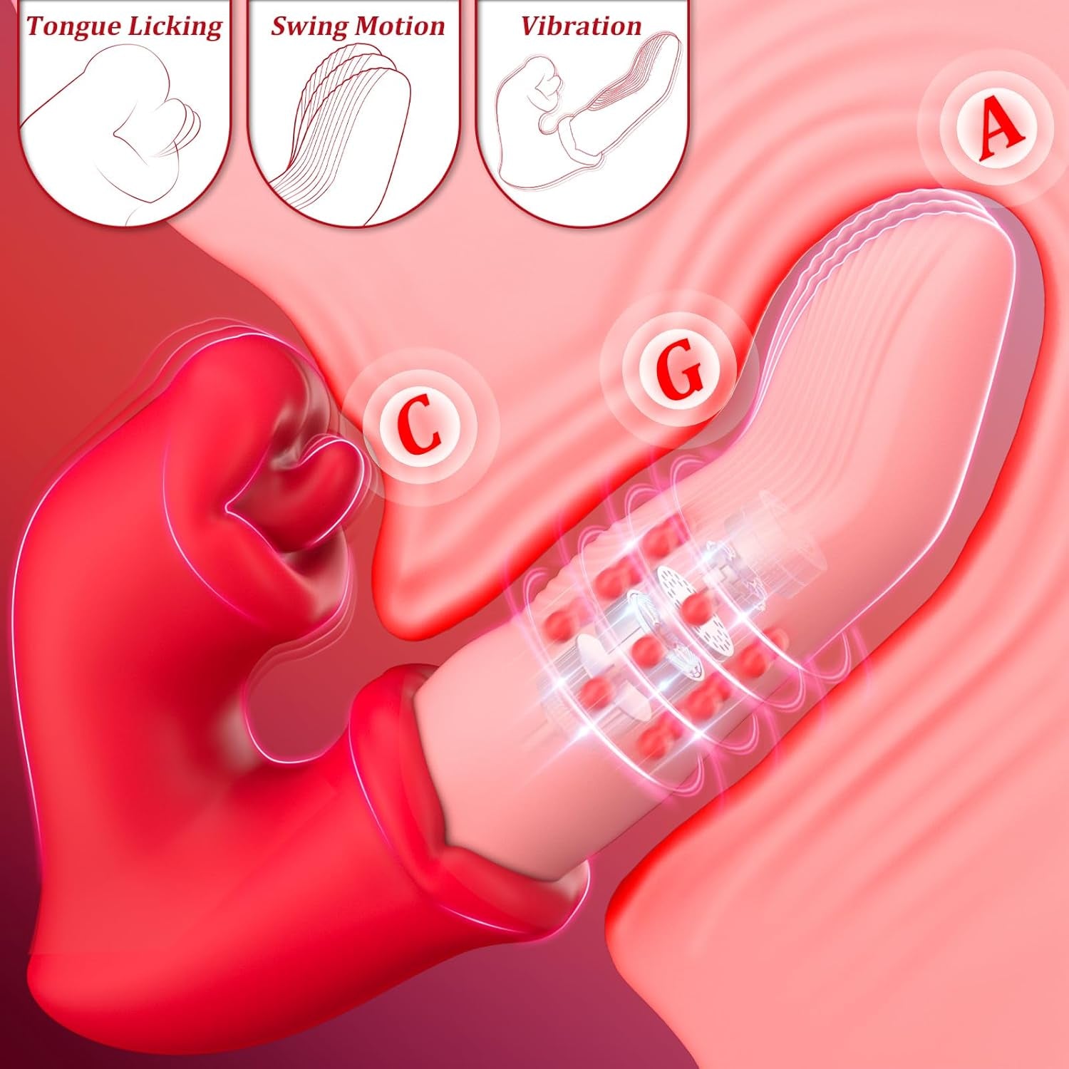 ElyraGlide Tongue Thrust Vibrator 4 - in - 1 10 Modes G - Spot - SinfulX - Personal Care > Sexual Wellness > Tongue Vibrator