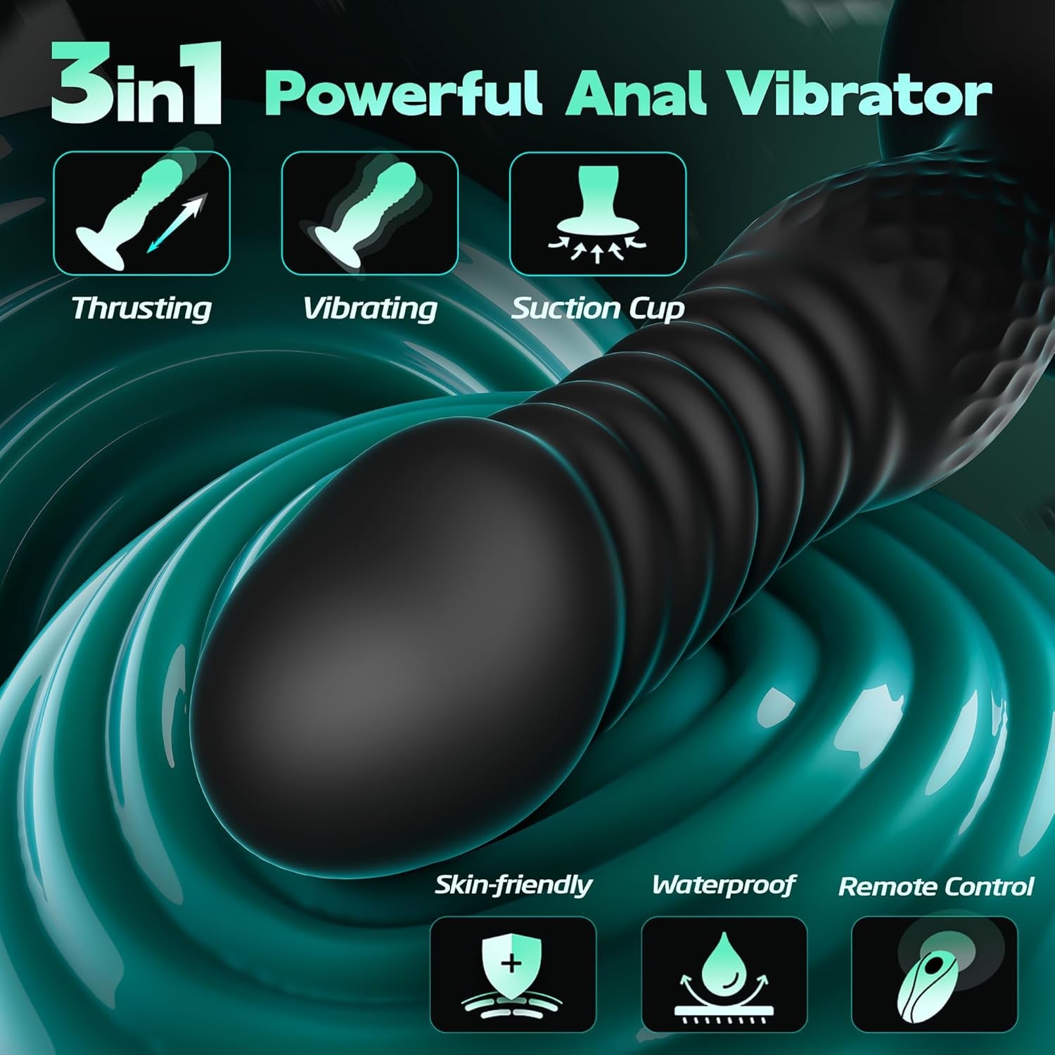 Thrusting Anal Plug Sex Toys for Men, Anal Toys Remote Control Butt Plug & G Spot Vibrator, Couple Sex Toys with 10 Vibrating and Thrusting Prostate Massager, Male Vibrator Adult Toys for Men