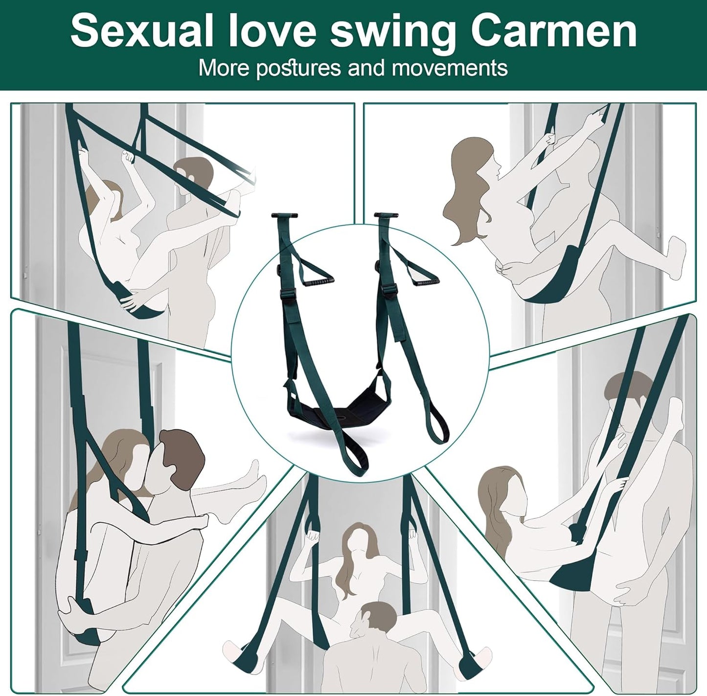 DuoLuxe Premium Door Sex Swing with Dildo & Seat - SinfulX - Personal Care > Sexual Wellness > Sex Swing