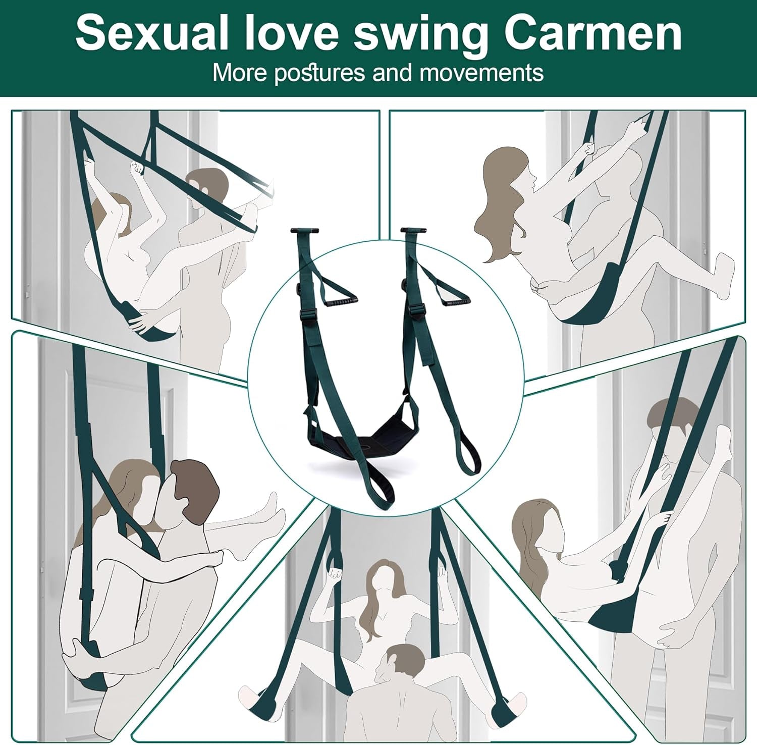 DuoLuxe Premium Door Sex Swing with Dildo & Seat - SinfulX - Personal Care > Sexual Wellness > Sex Swing