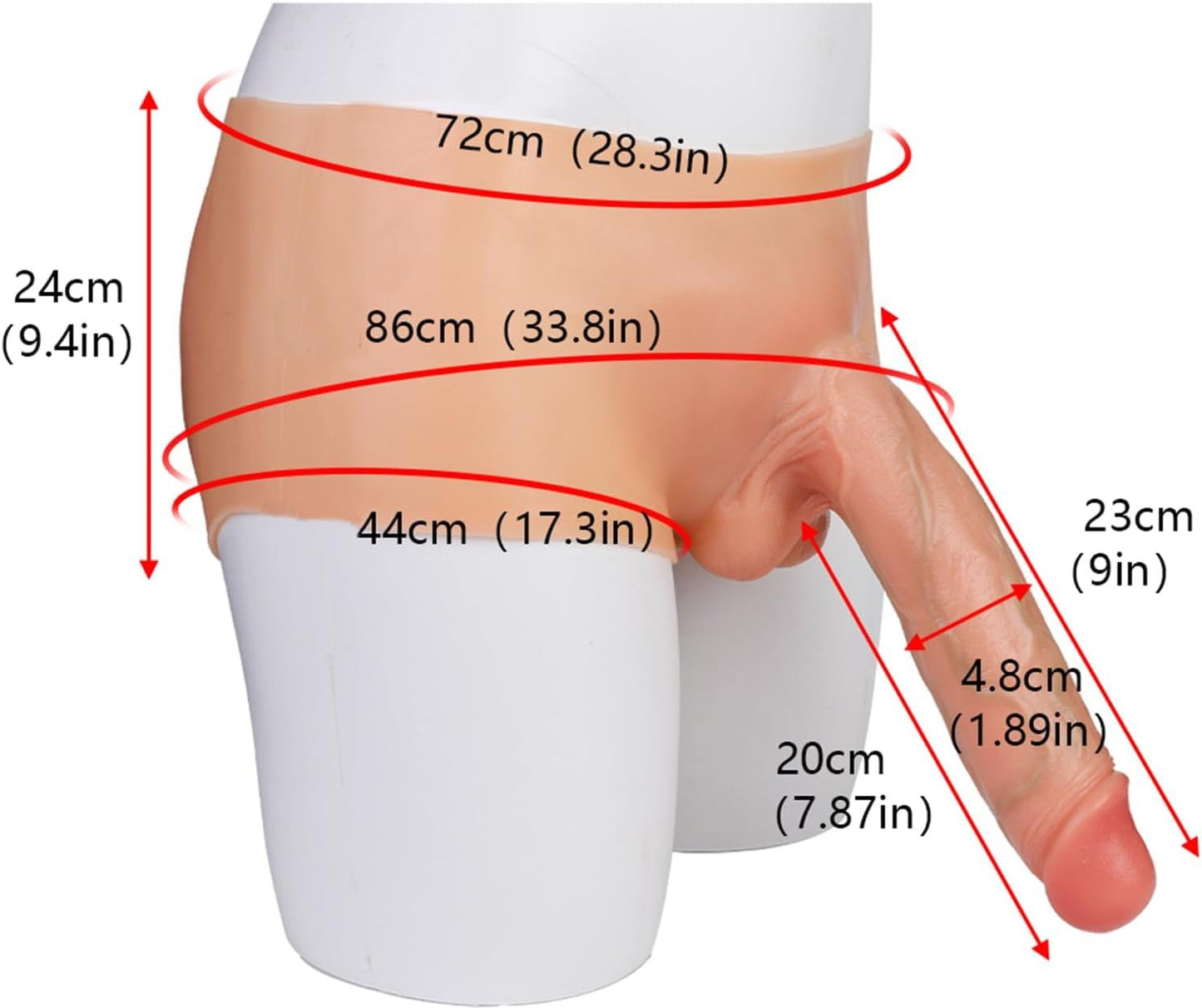 9 Inch Strapless Strap on Dildo High Elastic Solid Dildo Panties Dildo, Silicone Wearable Women G Spot Panty Dildo Adult Sex Toy for Women Couples, Skin Color - SinfulX - 