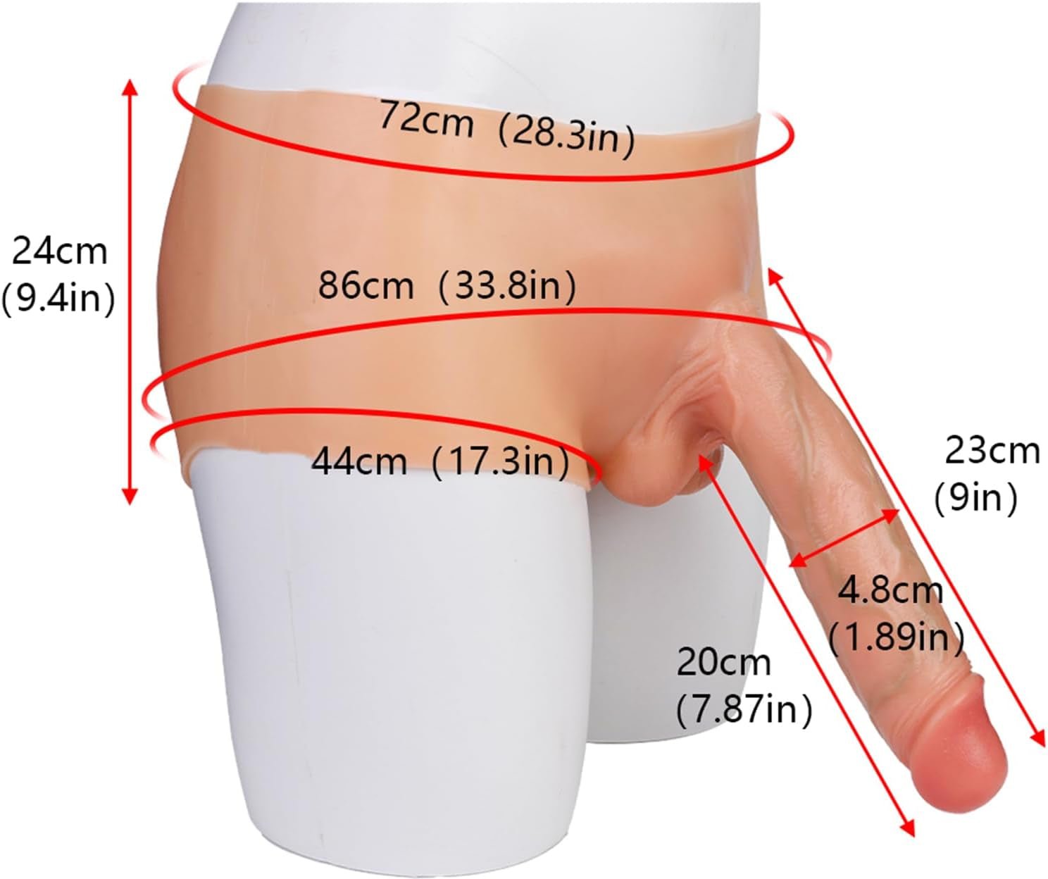 9 Inch Strapless Strap on Dildo High Elastic Solid Dildo Panties Dildo, Silicone Wearable Women G Spot Panty Dildo Adult Sex Toy for Women Couples, Skin Color - SinfulX - 