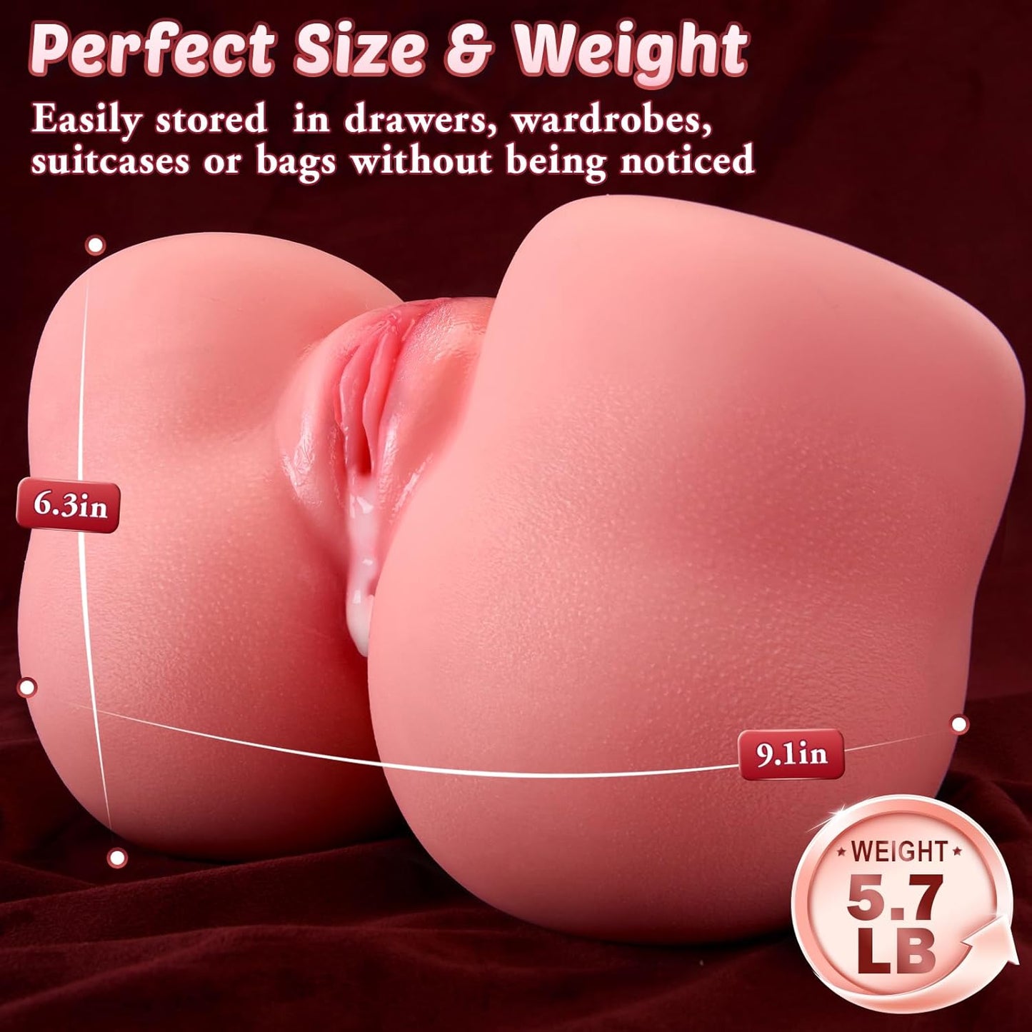 Realistic Sex Doll Adult Toy for Men, Lifelike Male Masturbator Built - In Penis Ring with 3D Textured Vagina Anal Dual - Channel, Ass Soft Butt Pocket Pussy Men'S Sex Toys for Sexual Pleasure - SinfulX - 