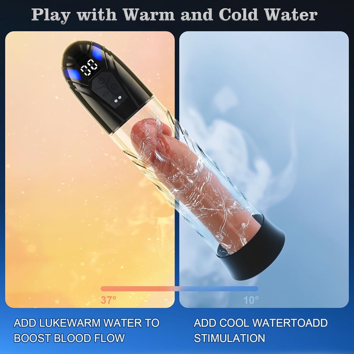 Electric Penis Pump Adult Sex Toys for Men Automatic Enlargers & Extend Pump for Men with 10 Erection Training Modes Male Masturbator Male Penis Pump Entender Pumps & Enlargers (6 Cock Rings) - SinfulX - 