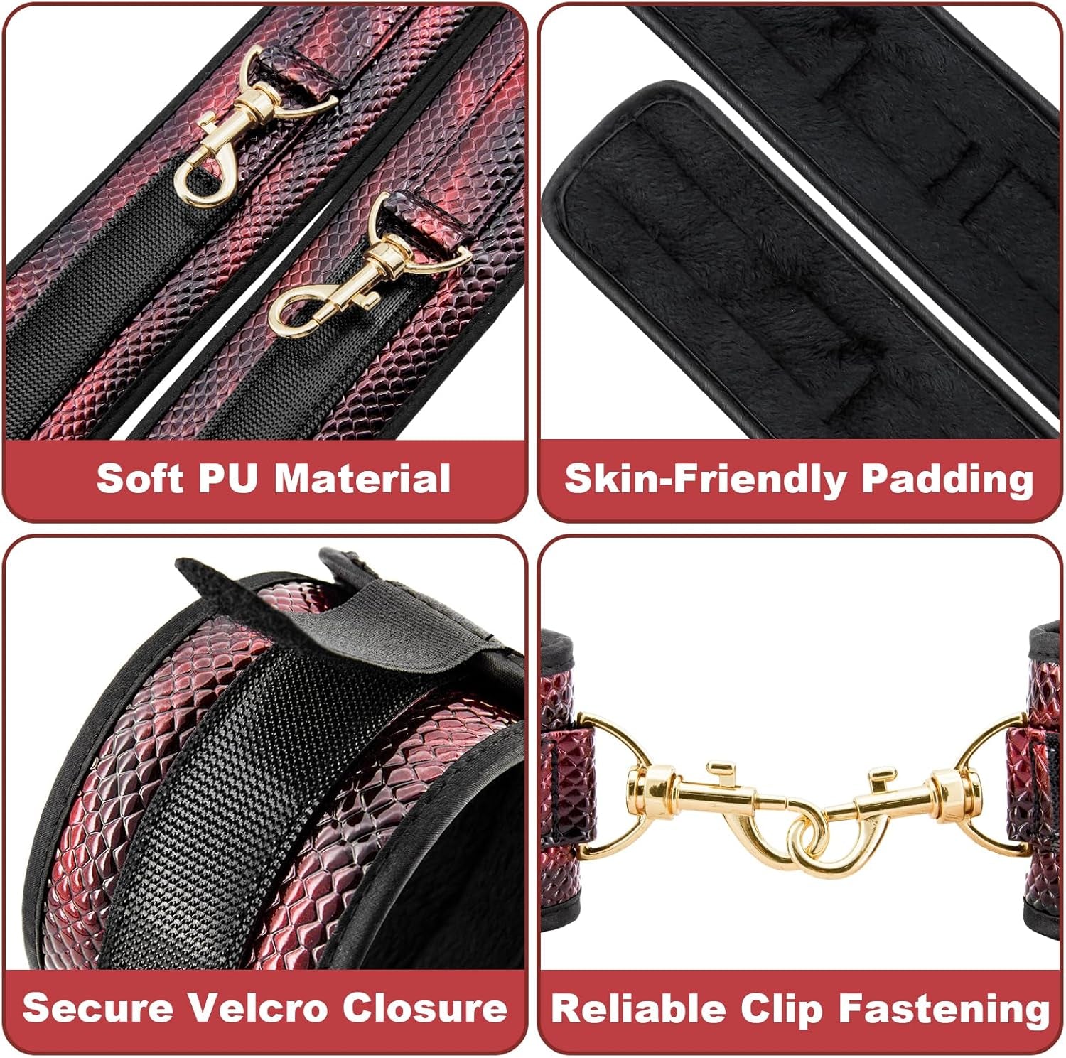Leg Spreader Bar Adjustable Bondage Restraint BDSM Set Wrist Ankle Straps Connecting Rods for Customizable Adult Play Scenarios (One Piece Set) - SinfulX - 