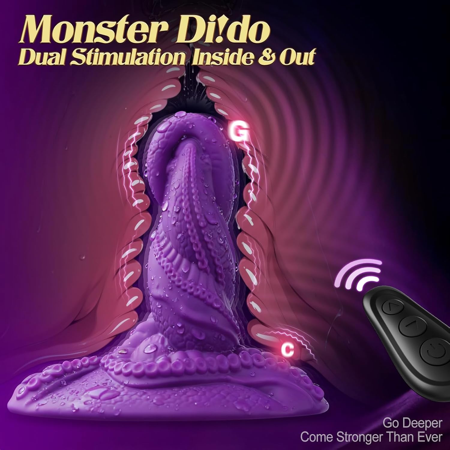TentaclePulse Tentacle Ride - On Dildo 9x9 Vibration Remote - SinfulX - 