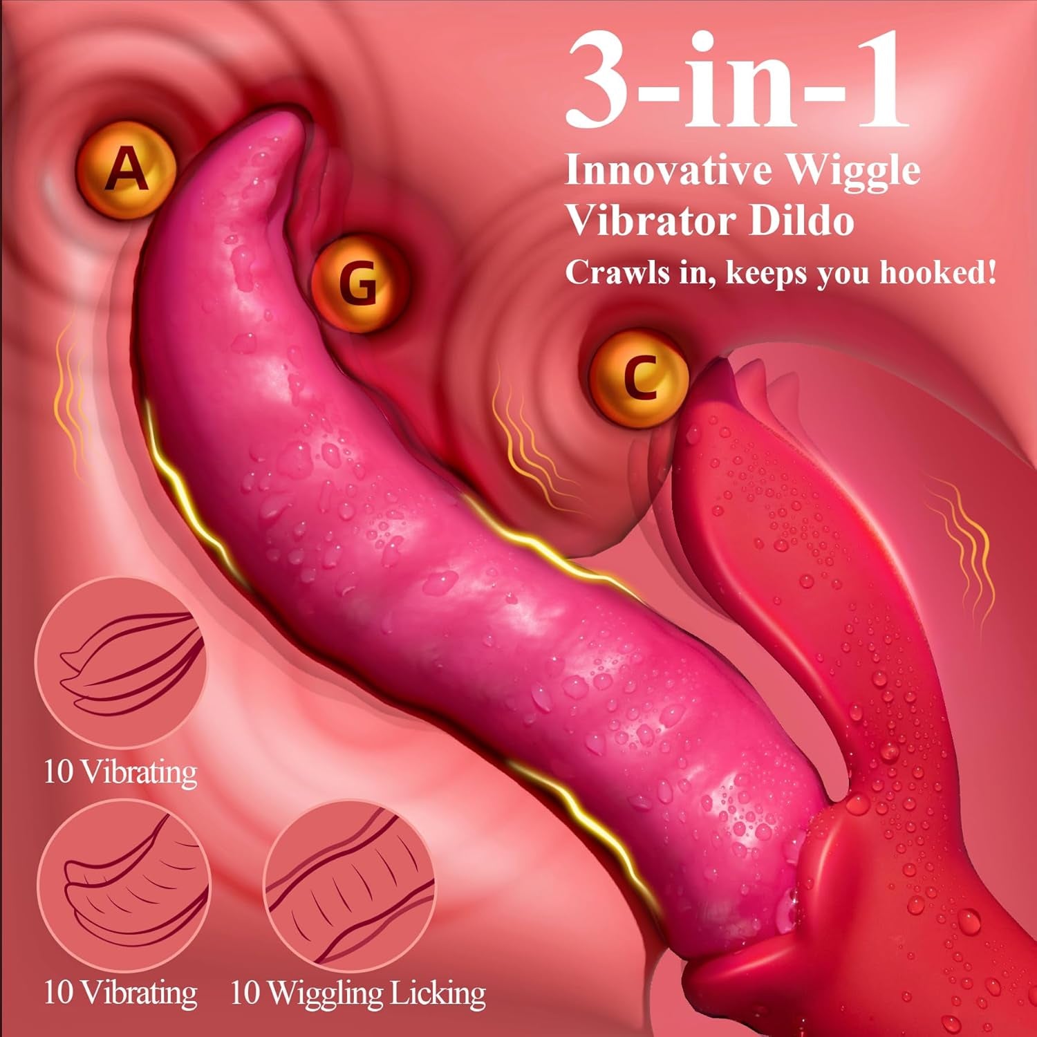 VirelWriggle Tongue Vibrator 20 Modes G - Spot Toy - SinfulX - Personal Care > Sexual Wellness > Tongue Vibrator
