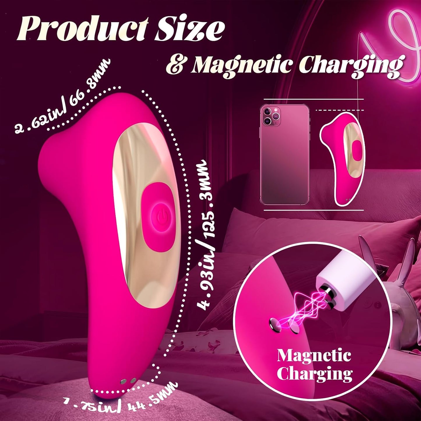 Sucking Vibrator Rose Sex Toy - Clit Sucker Vibrators with 10 Suction & Vibrating Modes for Clitoral Nipple Anal Stimulation, Adult Sex Toys for Women Female or Couples Pleasure (Pink) - SinfulX - 