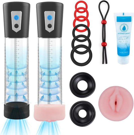 Men'S Growth Pump with Strong Suction Vacuum Pump with ED Screen Powerful Electric Vacuum Pump Inch Adjustable Men'S Underwear Set Training Tools to Be a Bigger Men Krevjgk10(Charge) - SinfulX - 