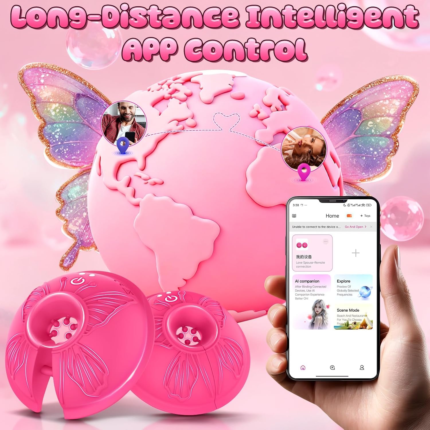 Sex Toys Nipple Clamps Vibrator - Adult Toys for Women Nipple Toys with 9 Vibration, Wearable Nipple Vibrator with APP Remote Control, Vibrating Nipple Clamps Nipple Sex Toys for Women'S Orgasm
