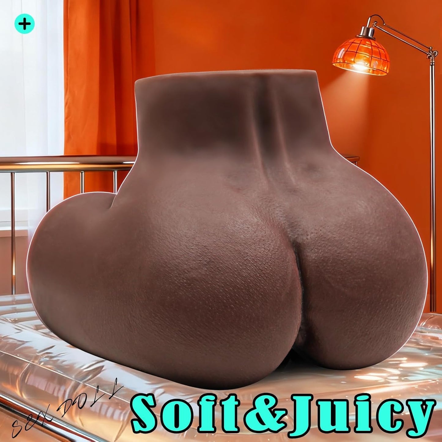 Black Goddess Realistic Sex Doll for Men, Natural Angle Fit Sex Dolls Sex Toy Big Ass Male Sex Toys Fake Pocket Pussy Stroker with 2 Hole Deeper Vagina & Tight Anal Soft Butt Adult Toys - SinfulX - 