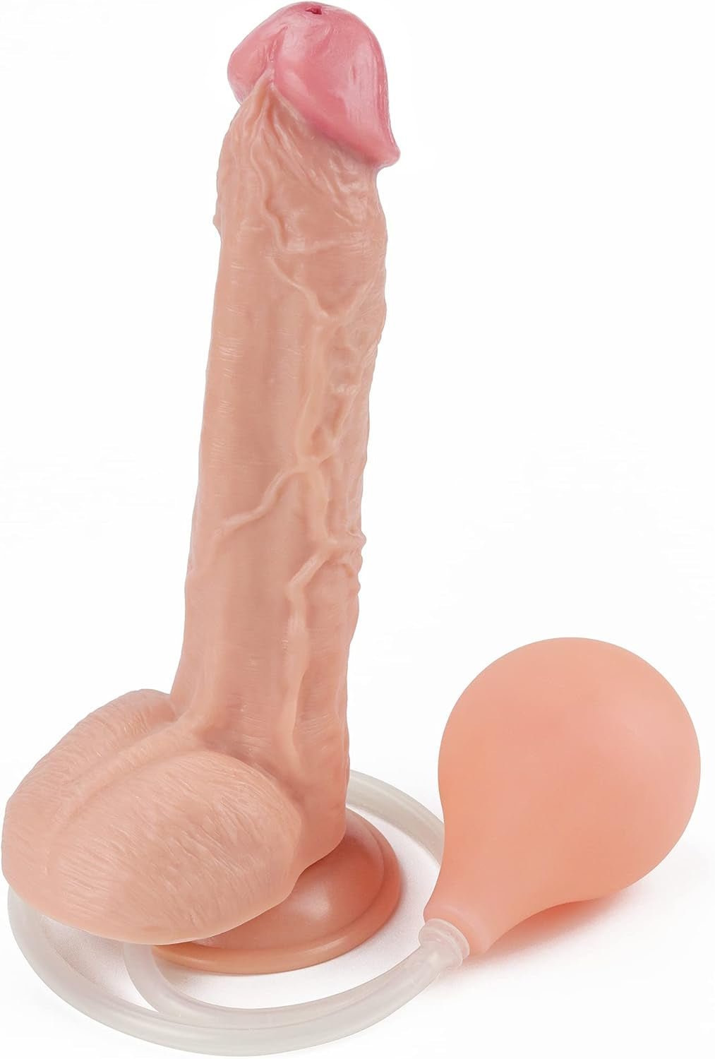 Dildo Squirt Adult Sex Toy, 10" Squirting Dildo Ejaculating Butt Plug Anal Douche with Big Enema Bulb, Anal Huge Thick Realistic Butt Plug with Suction Cup, Strap on Anal Toys Sex Toy Men Gay - SinfulX - 