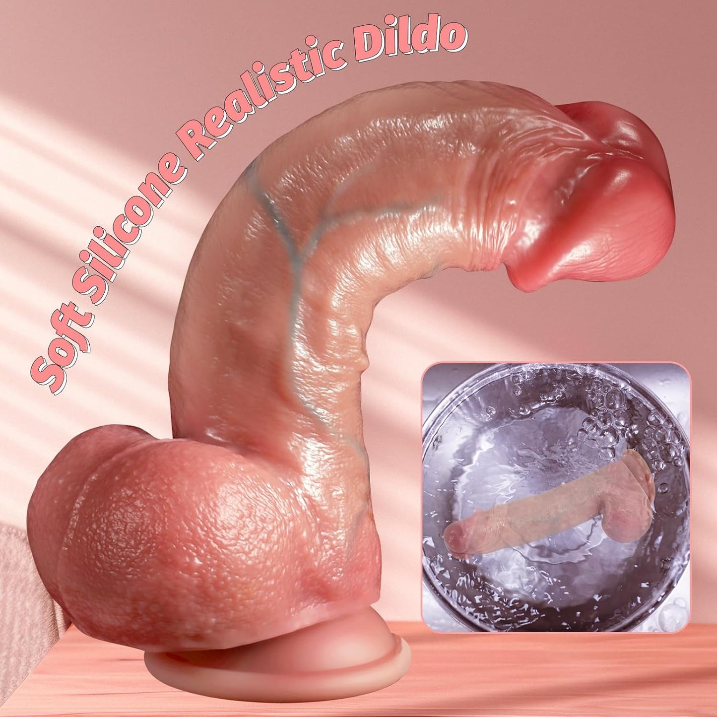 Squirting Dildo & Realistic Movable Foreskin Dildos Sex Toys, 2 in 1 Silicone Foreskin Ejaculating Toy for Vaginal Anal Play, 10" Huge Strap on Anal Dildo with Suction Cup, Sliding Skin (Flesh) - SinfulX - 