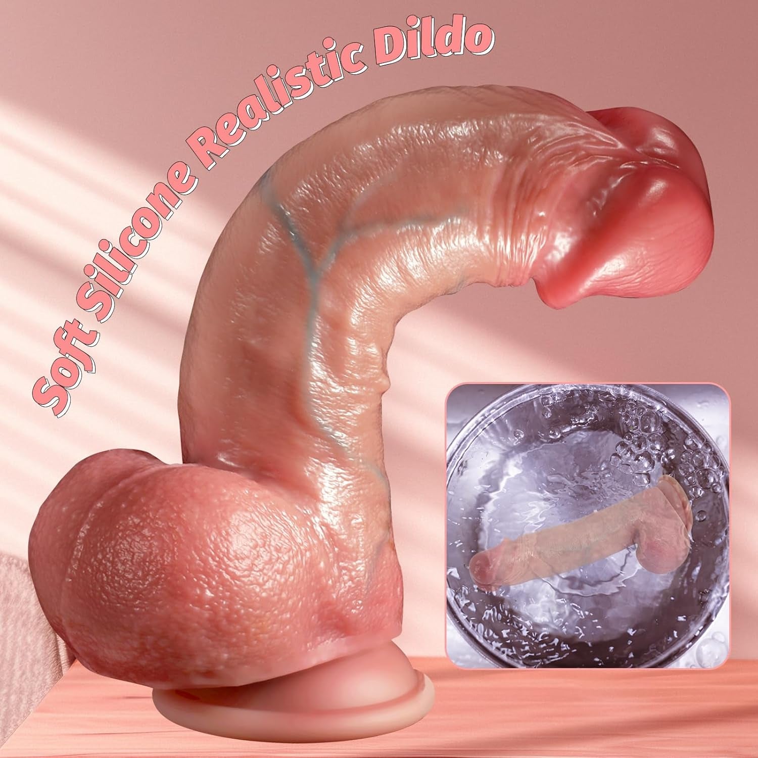 Squirting Dildo & Realistic Movable Foreskin Dildos Sex Toys, 2 in 1 Silicone Foreskin Ejaculating Toy for Vaginal Anal Play, 10" Huge Strap on Anal Dildo with Suction Cup, Sliding Skin (Flesh) - SinfulX - 