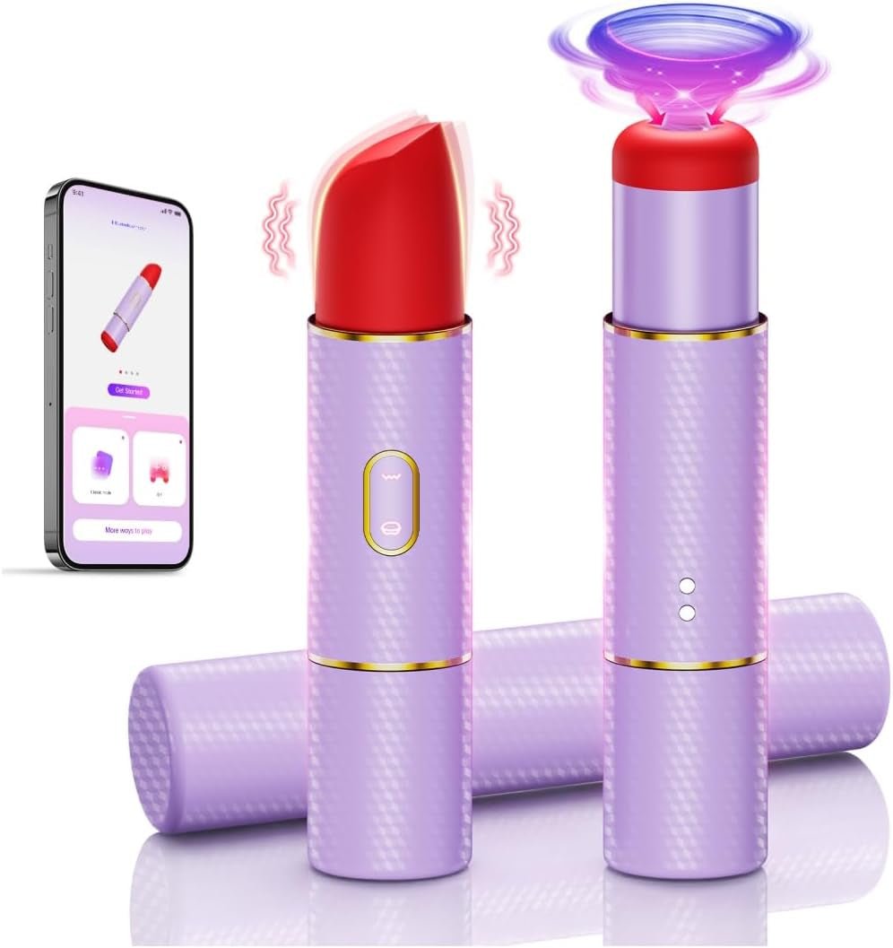 Sucking Bullet Vibrator Adult Sex Toys,2 In1 Lipstick Vibrators,G - Spot Nipple Stimulation with 10 Vibration 3 Suction Modes,Liquid Silicone Adult Toys for Women,Thumping Clit Rose Toys for Female - SinfulX - 