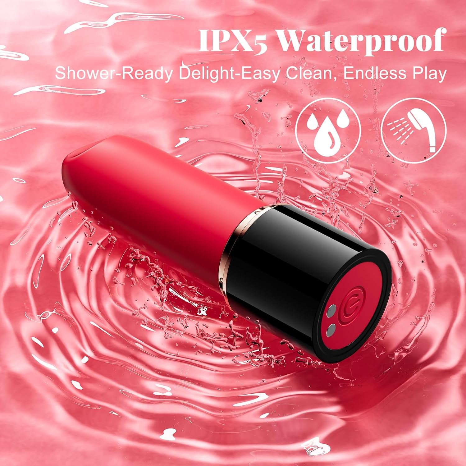 Lipstick Bullet Vibrator Adult Sex Toys, 10 Powerful Vibrations, Mini for Clitoral Stimulation, Rechargeable & Discreet Electric Massagers, Waterproof Portable Rose Toys & Games