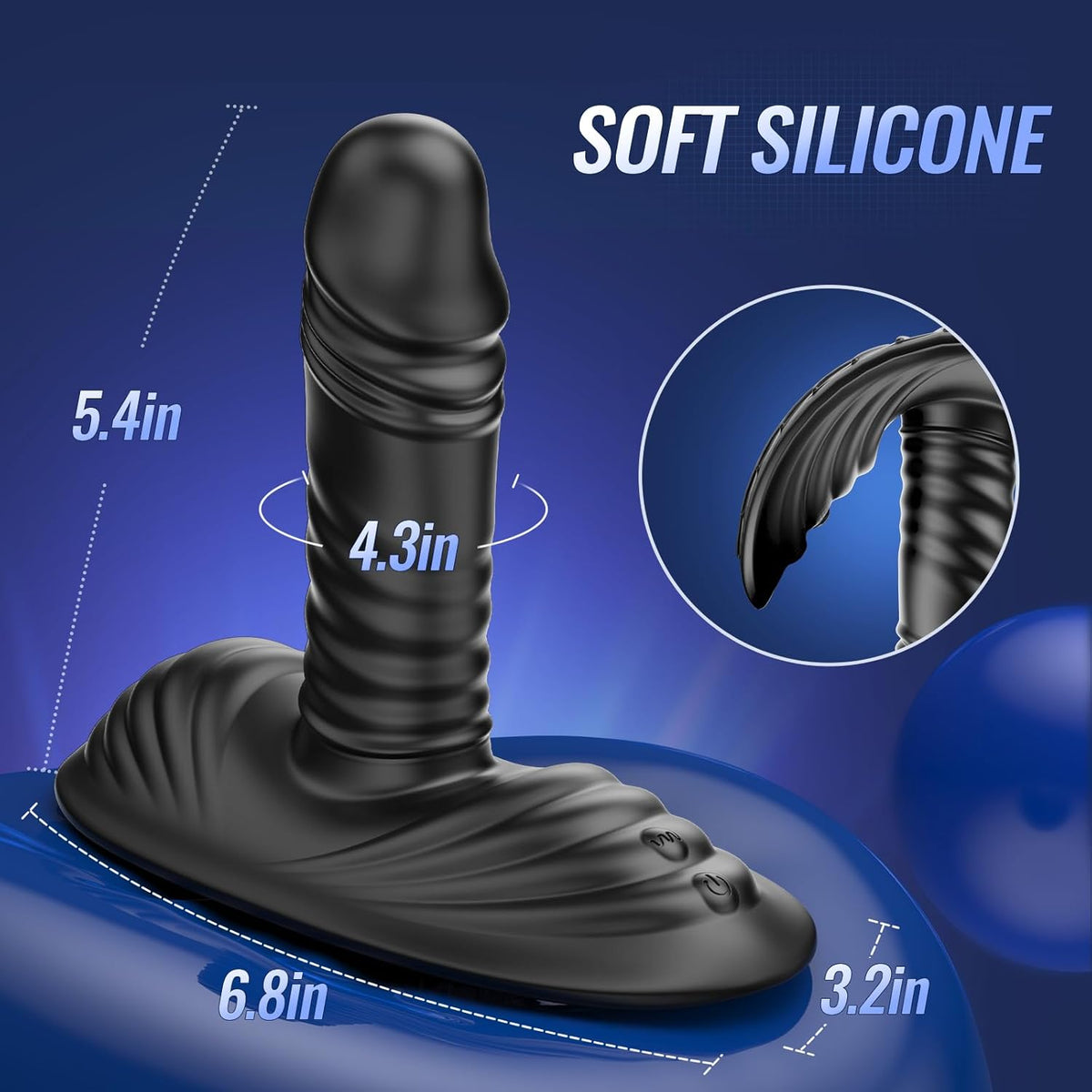 Prostate Massager Anal Dildo Anal Toys, Grinder Butt Plug Male Sex Toys for Men Women Sex Toy Adult Toys 9 Vibrating 3 Thrust, Anal Plug G Spot Vibrator Ride Anal Beads Strapless Strap - On Dildo - SinfulX - 