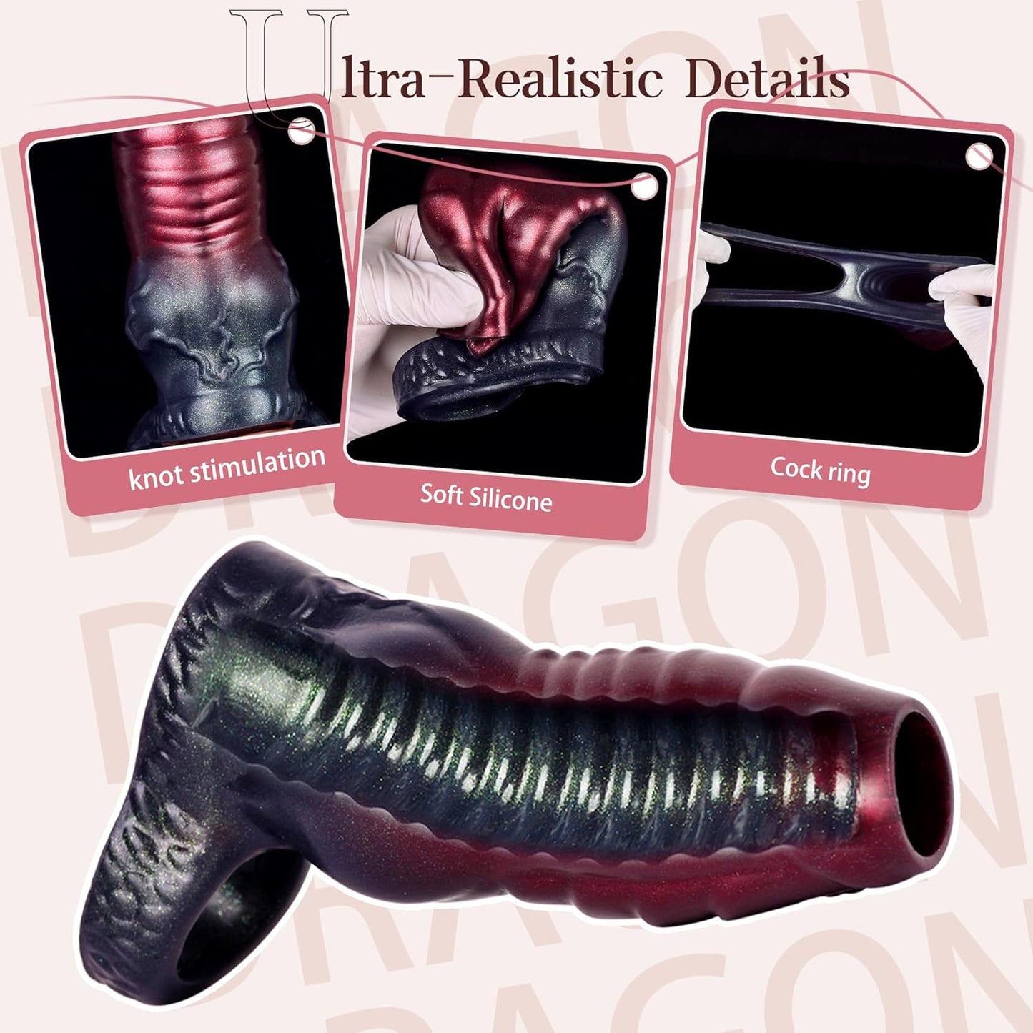 Knot Penis Sleeve Cock Sleeve, Cock Ring Penis Extender Ultra - Soft Penis Enlarger for Couples, Delay Ejaculation Stronger Erection Enhancement, Silicone Penis Rings for Testicles G Spot Stimulation - SinfulX - 