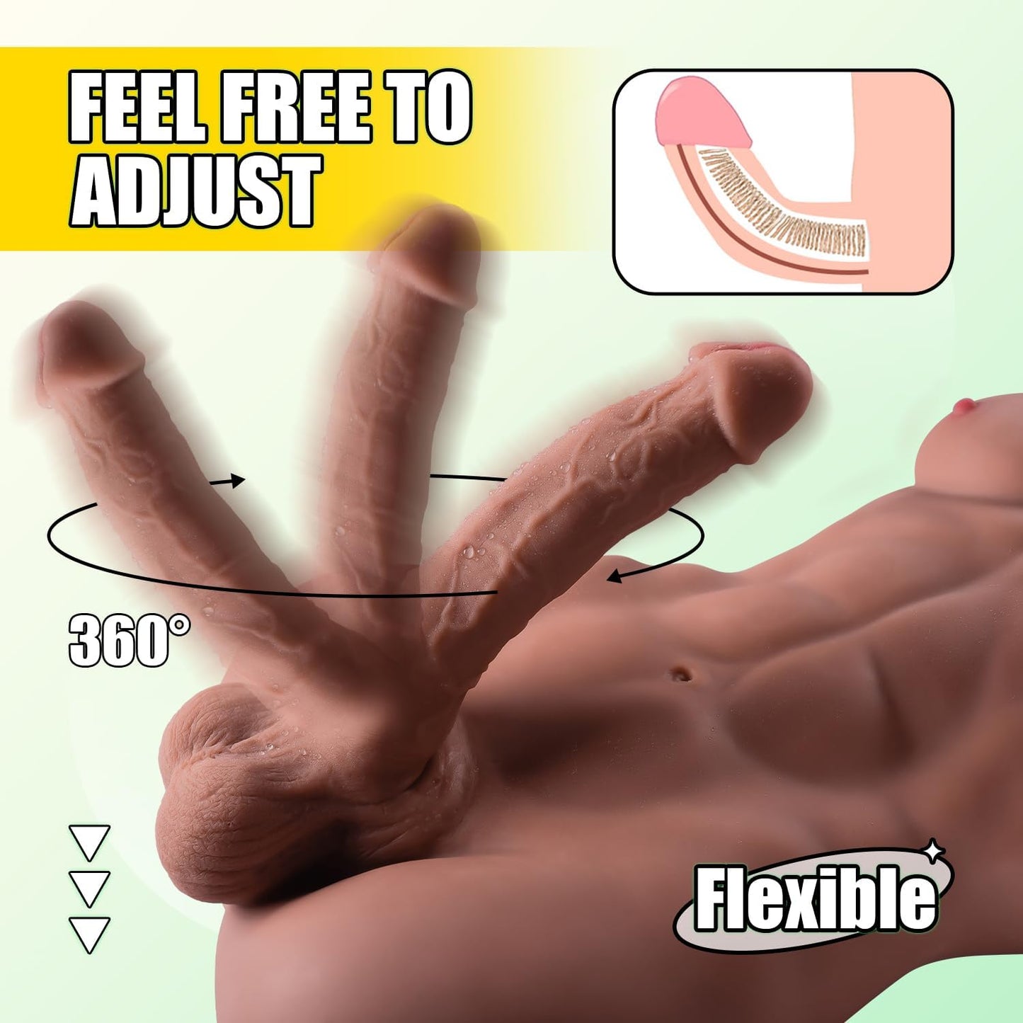 Male Sex Doll with Thrusting Dildo Tight Anal, Full Size Sex Doll Strong Men'S Body with Muscle Abs for Women Gay, Adult Toys Female Masturbation Sex Toys for Women Gay - SinfulX - 