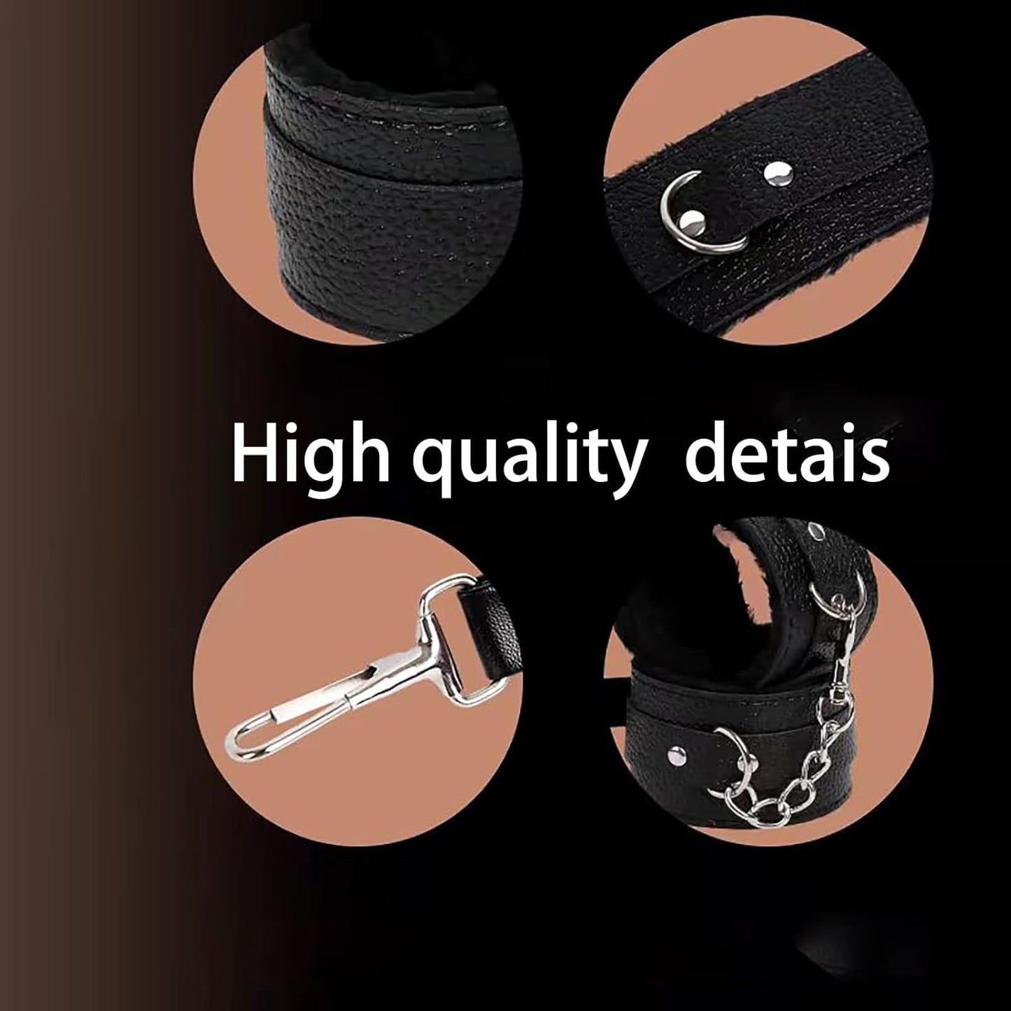 MidnightKink 12PC BDSM Kit Tail Anal Plug Restraints Set - SinfulX - 