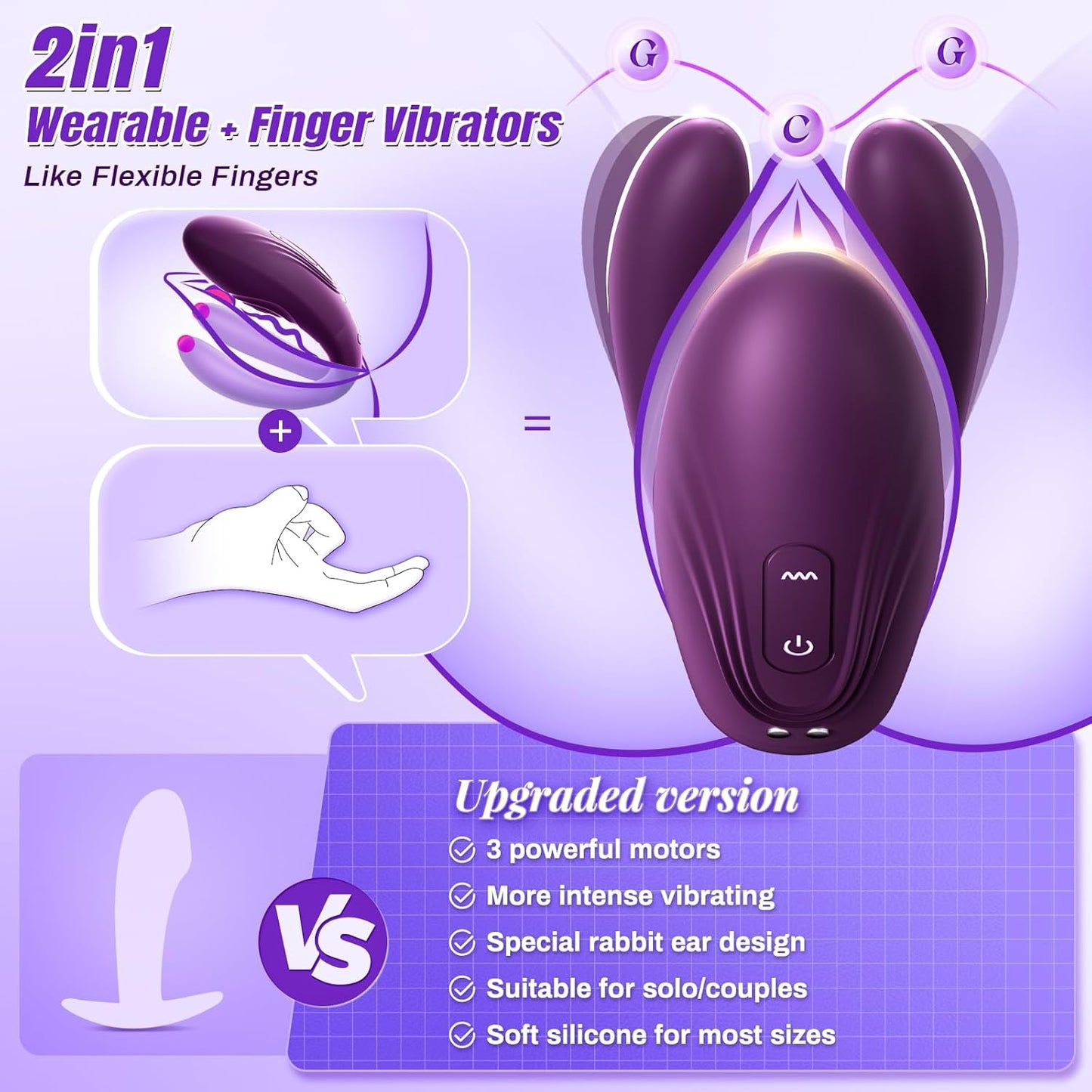 TapFusion Double Wearable Vibrator 10 Tapping 10 Modes - SinfulX - Personal Care > Sexual Wellness > Panty Vibrator