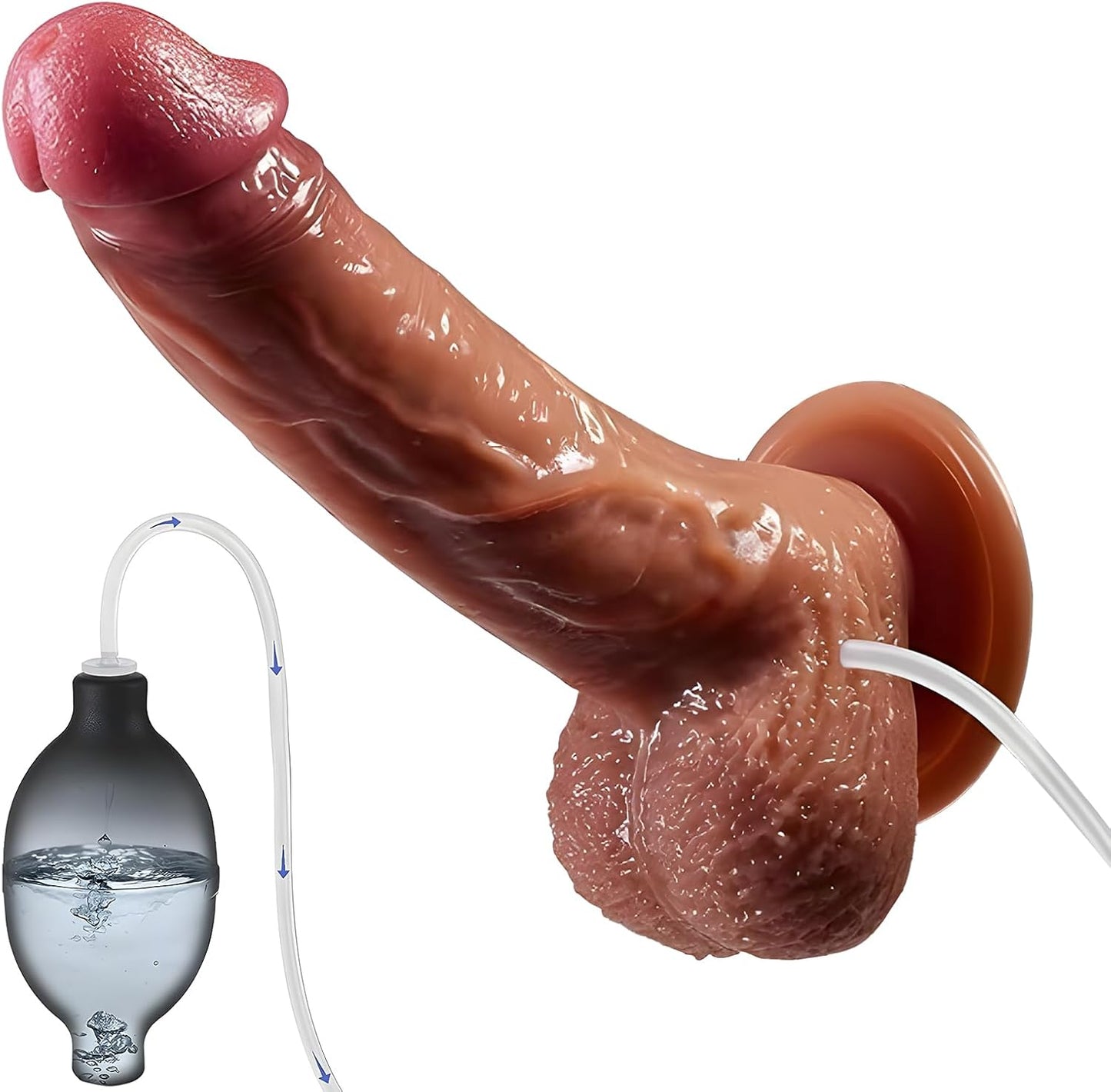 Dildos Squirting Dildo Ejaculating Toy, 8.5Inch Realistic Dildos Soft Feel like Real Skin, Silicone Anal Dildo with Strong Suction Cup for G Spot Anal Play, Adult Sex Toys for Women（ Flesh） - SinfulX - 