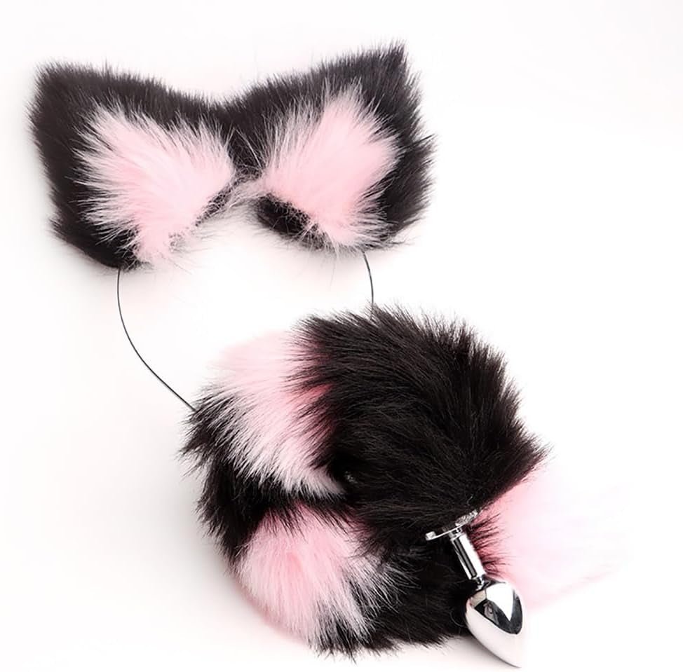KittyKink Fox Tail Anal Plug Cosplay Set Ears Choker - SinfulX - 