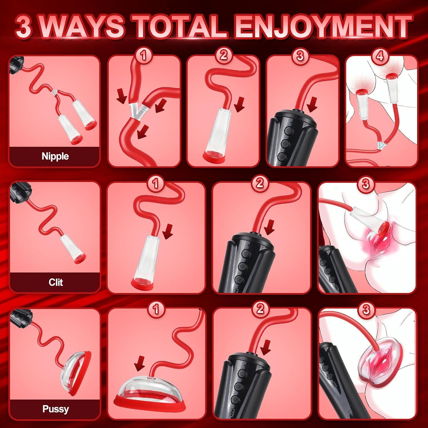 ThrallX Automatic Pussy Pump | Clit & Nipple Sucker Set