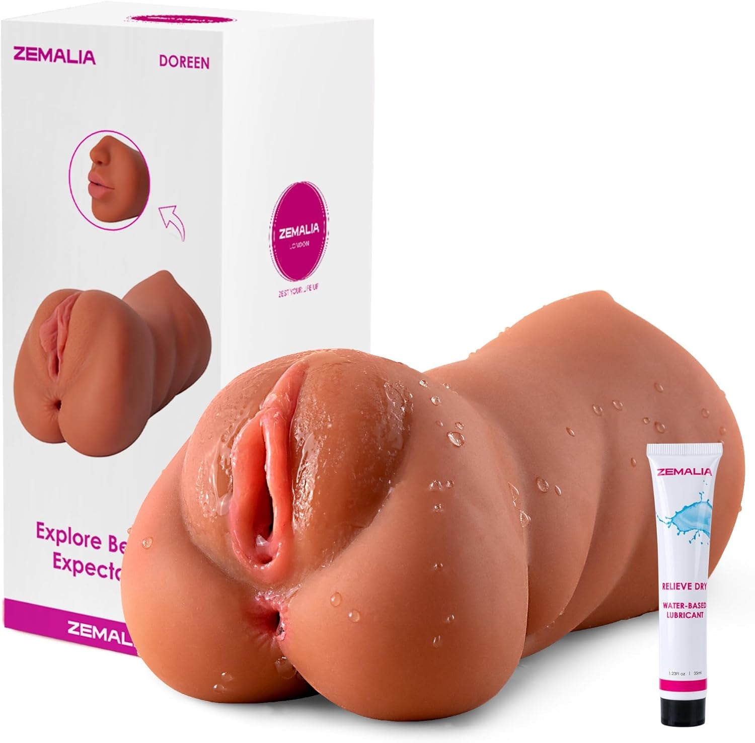 3 in 1 Male Masturbators for Men - Realistic Sex Doll with Lifelike Face & 8.6In Dual Side Tunnel and Anus with 3D Texture - Adult Male Sex Toy for Men Masturbation Pleasure - SinfulX - 