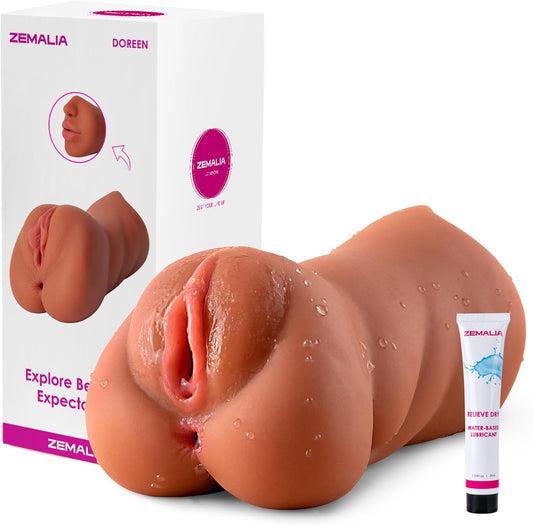 3 in 1 Male Masturbators for Men - Realistic Sex Doll with Lifelike Face & 8.6In Dual Side Tunnel and Anus with 3D Texture - Adult Male Sex Toy for Men Masturbation Pleasure - SinfulX - 