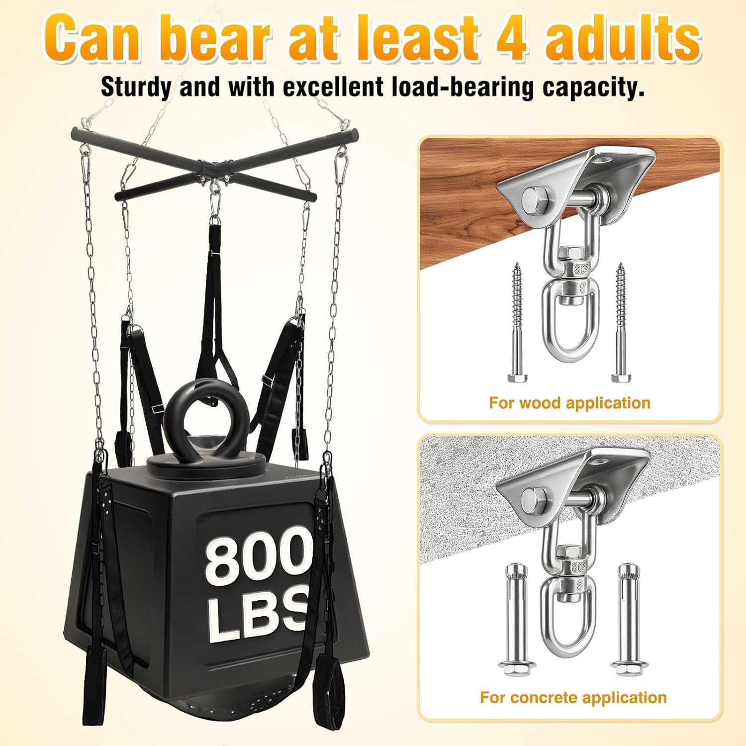 SteelRise Adjustable Heavy - Duty Ceiling Sex Swing - SinfulX - 