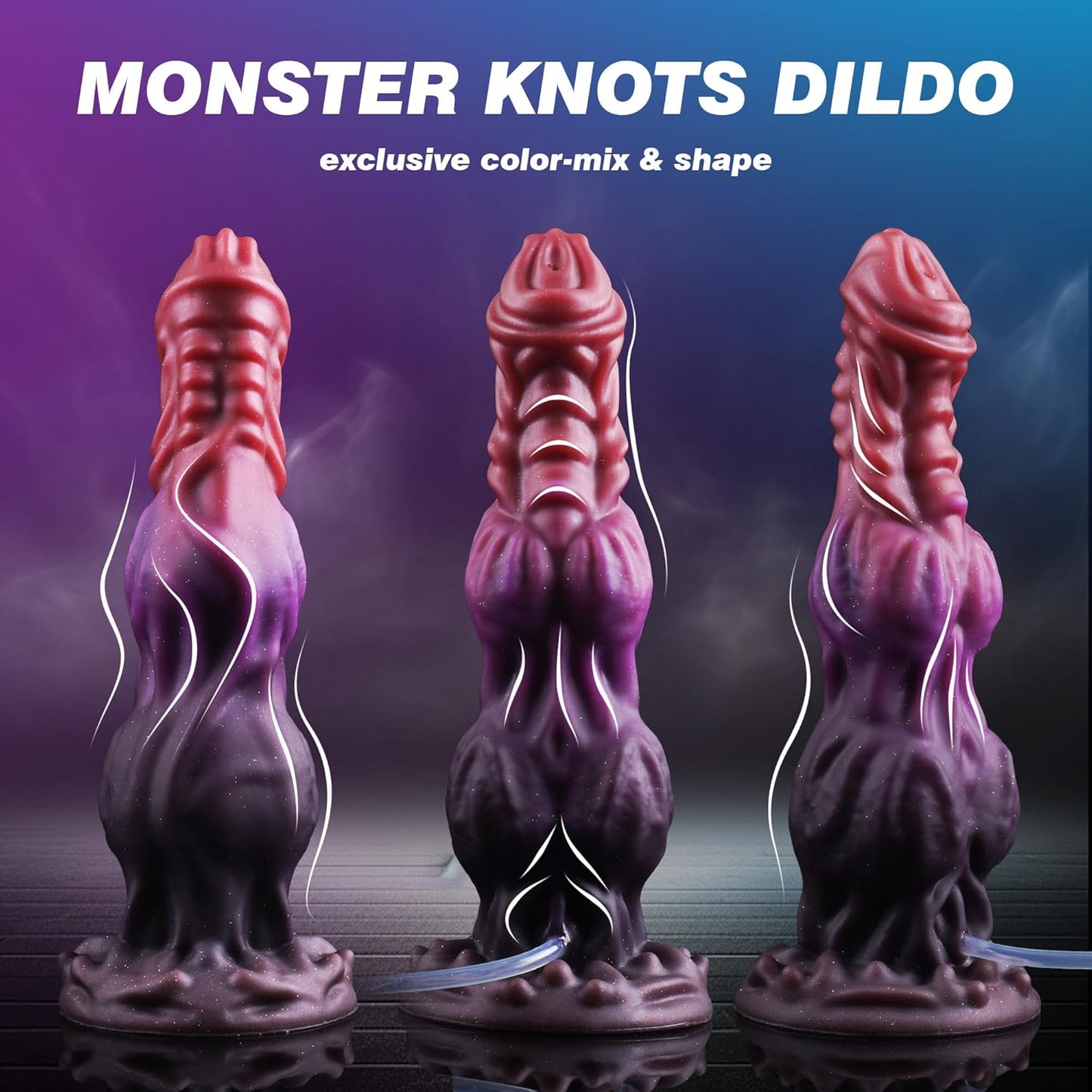 9.6" Monster Dildo Fantasy Squirting Dildo with 2 Big Knots, Dragon Horse Dildos Dog Dildos Knotted Ejaculating Toy with Strong Suction Cup, Adult Toys for Women Men - SinfulX - 