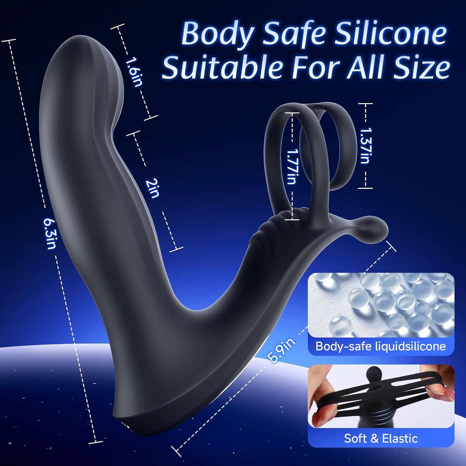 CoreSlide Prostate Massager Cock Ring 9 Modes Thrusting - SinfulX - Personal Care > Sexual Wellness > Prostate Massager Cock Ring