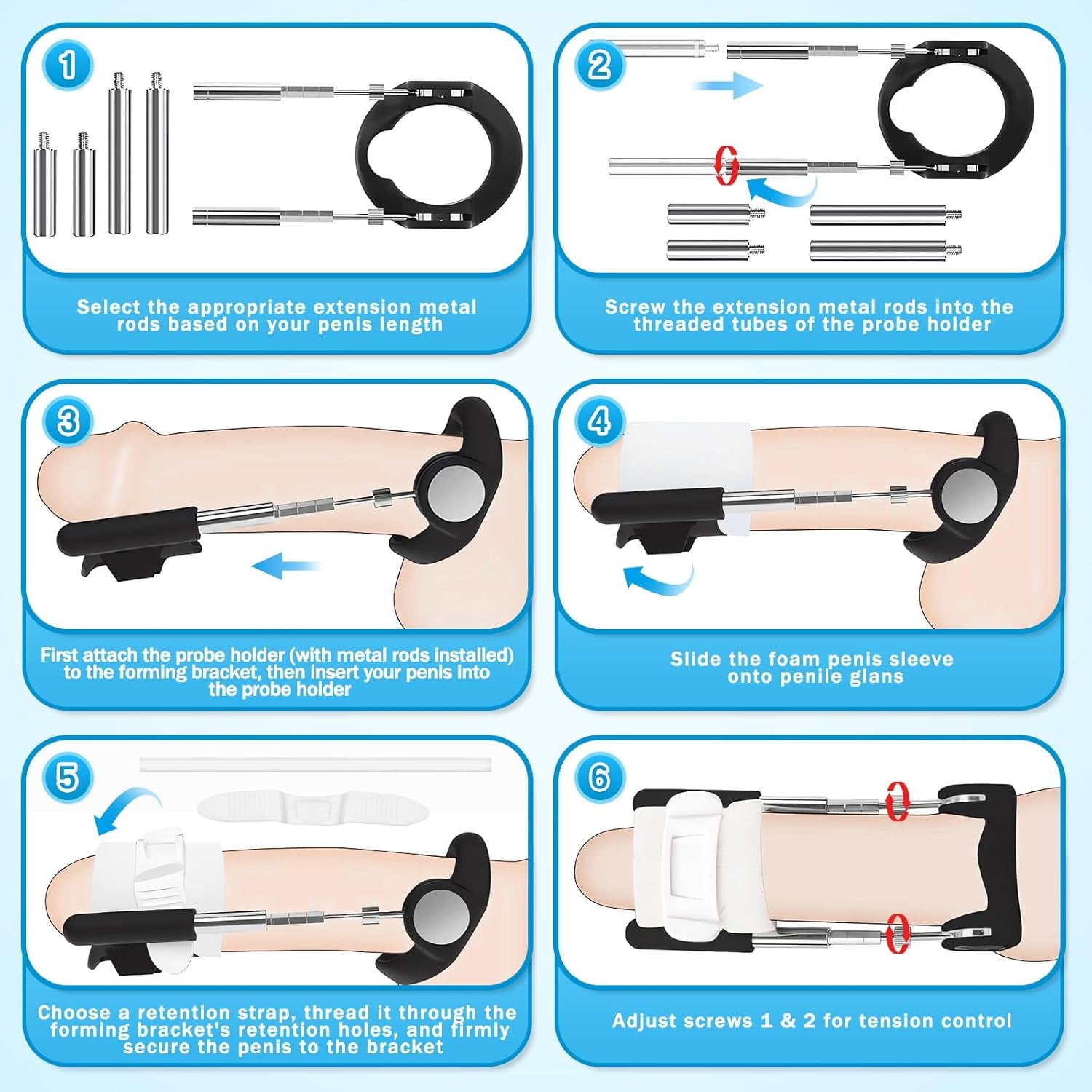 Penis Extender Penis Pump Kit, Sex Toys - Pumps & Enlargers for Men, Effective Wearable Male Penis Extension Device, Adjustable Penis Stretcher Device Adult Sex Toys & Games - SinfulX - 