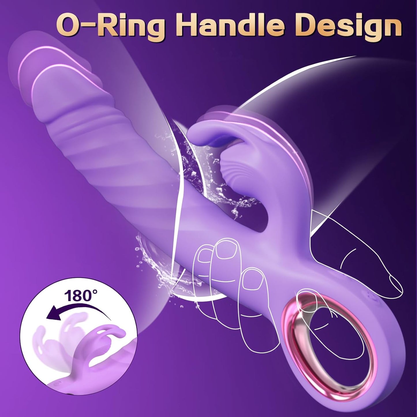 Thrusting Dildo Women Sex Toy - App Control Vibrator for Women with 9 Thrusting and 9 Vibrating Modes, G Spot Clitoral Rabbit Vibrators Adult Toys for Womens Couples (Purple) - SinfulX - 