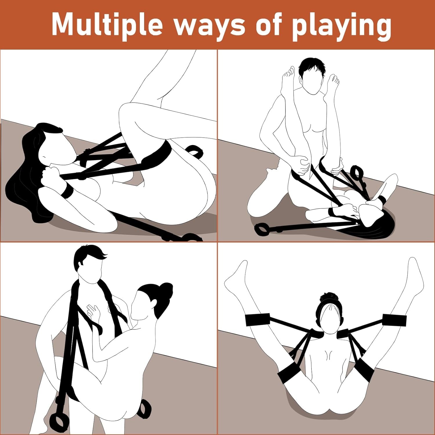 SilkTorque Adjustable Sling Kit with Neck Pillow & Whip - SinfulX - Personal Care > Sexual Wellness > Sex Sling