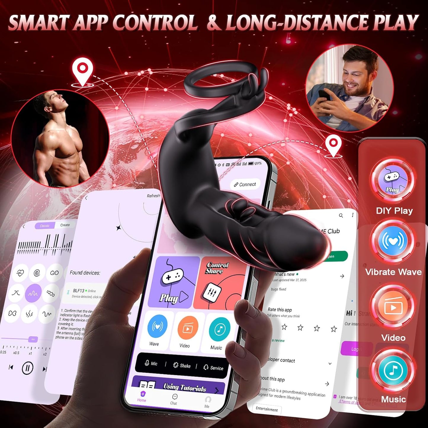 FlapCore Prostate Massager Cock Ring 10 Modes Flapping - SinfulX - Personal Care > Sexual Wellness > Prostate Massager Cock Ring