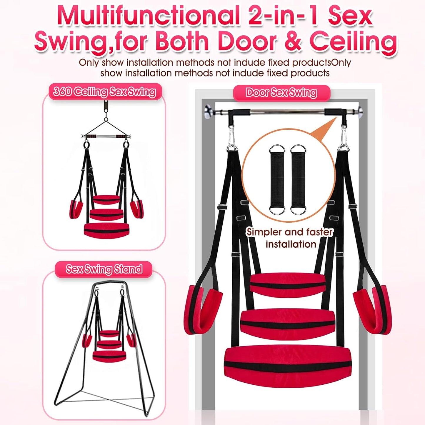 ScarletBond BDSM Sex Swing Adjustable - SinfulX - 