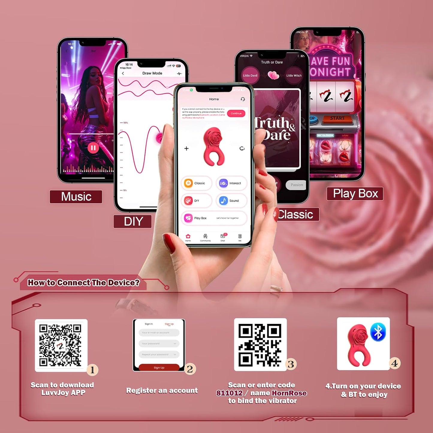 VelvetThorn 2-in-1 Rose Couples Vibrator | App Remote