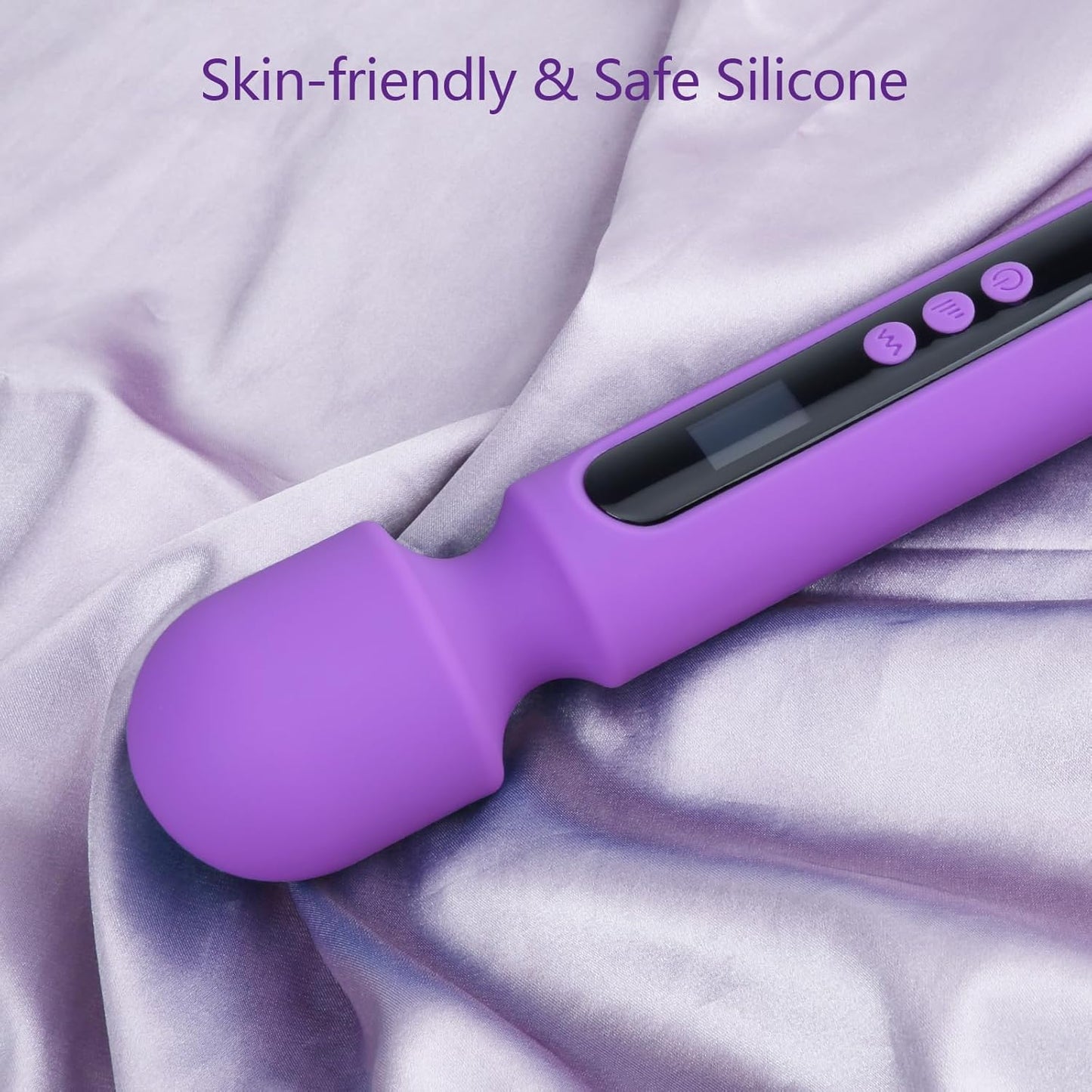 VoltAura 12" Wand Vibrator LCD Display 10 Modes Rechargeable - SinfulX - Personal Care > Sexual Wellness > Wand Vibrator