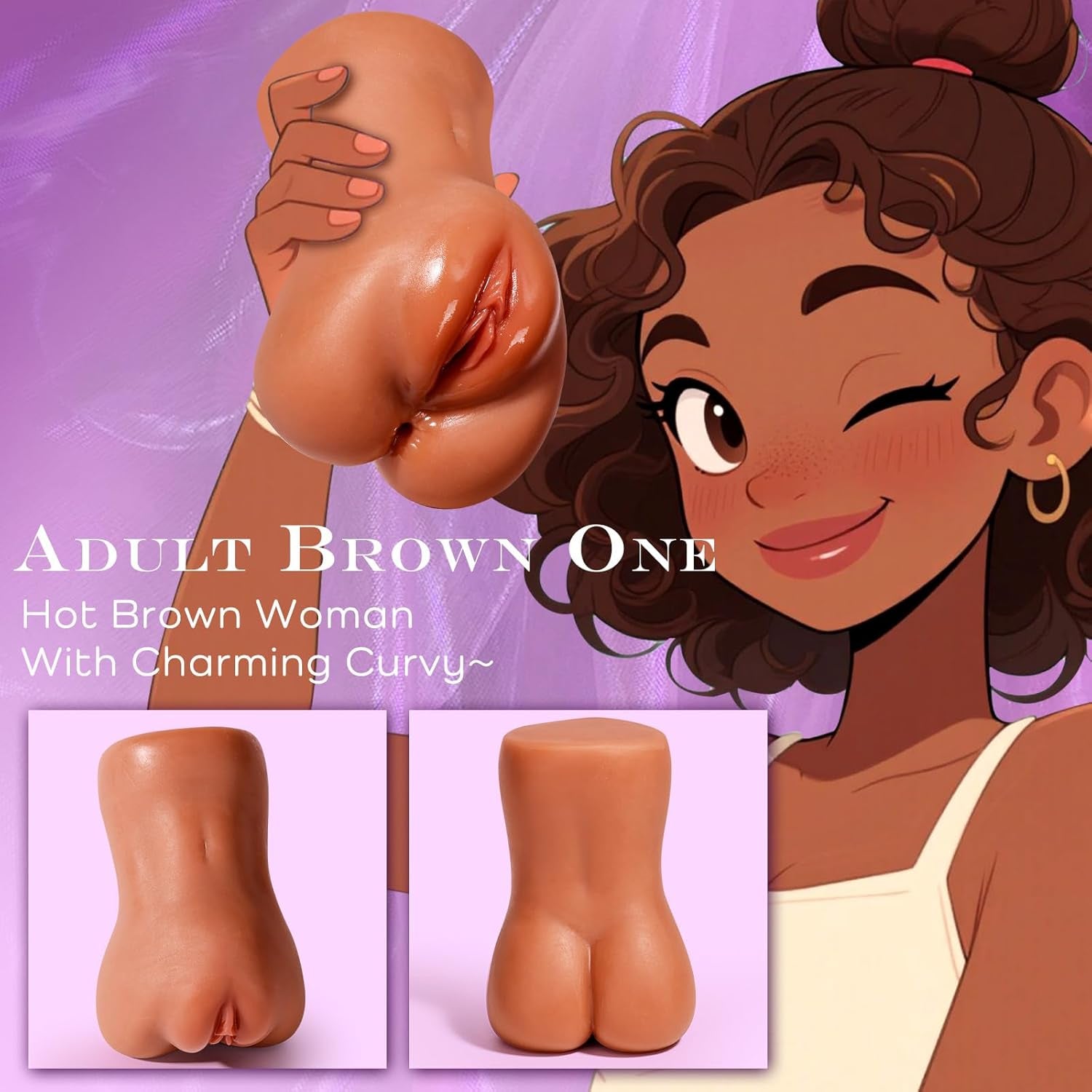 Brown Realistic Pocket Pussy Sex Toys for Men, Male Masturbator Sex Doll Stroker with 3D Deep Textured Vagina & Tight Anus Male Adult Sex Toys, Portable Fake Pussy Ass Toy for Man Masturbation Orgasm - SinfulX - 
