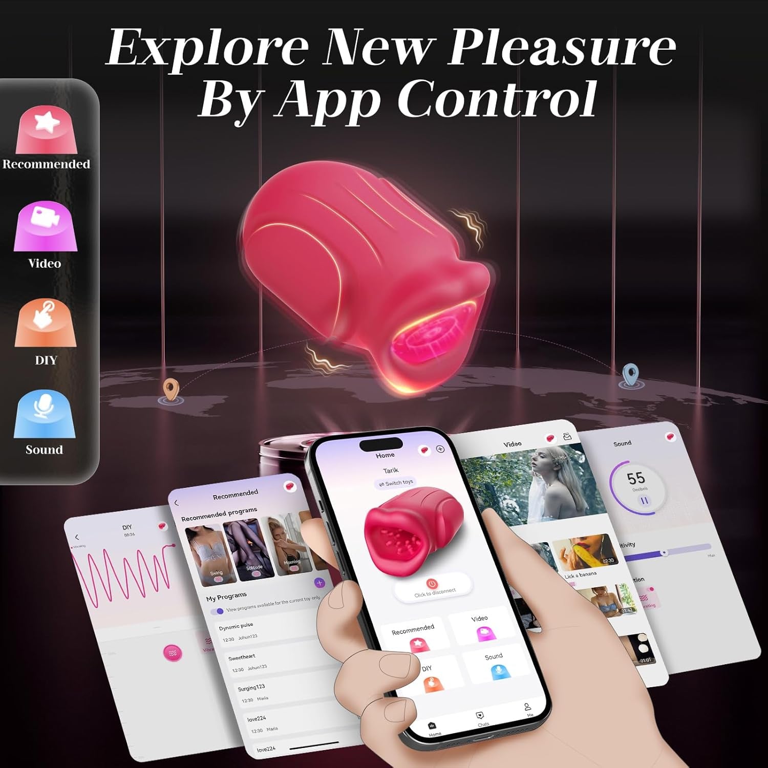 Male Sex Toys for Men - Male Masturbator Penis Vibrator with 10 Vibrating & APP, Mouth Blowjob Stroker Trainer Adult Sex Toys for Prolong Endurance, Pocket Pussy Mens Sex Toy Sex Machine - SinfulX - 